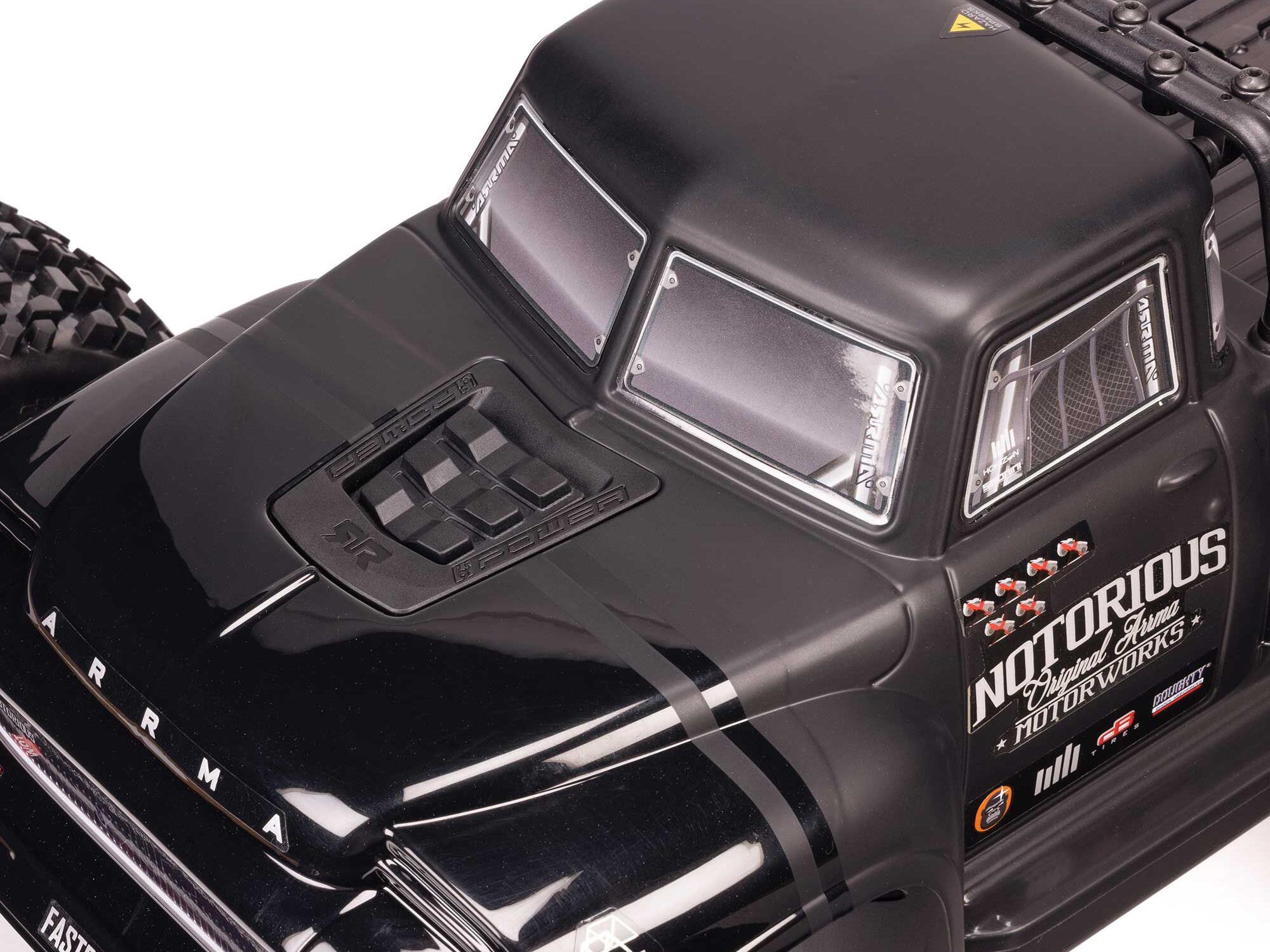 Arrma 1/8 Notorious 6S V6 4X4 BLX Stunt Truck RTR - Blue-23