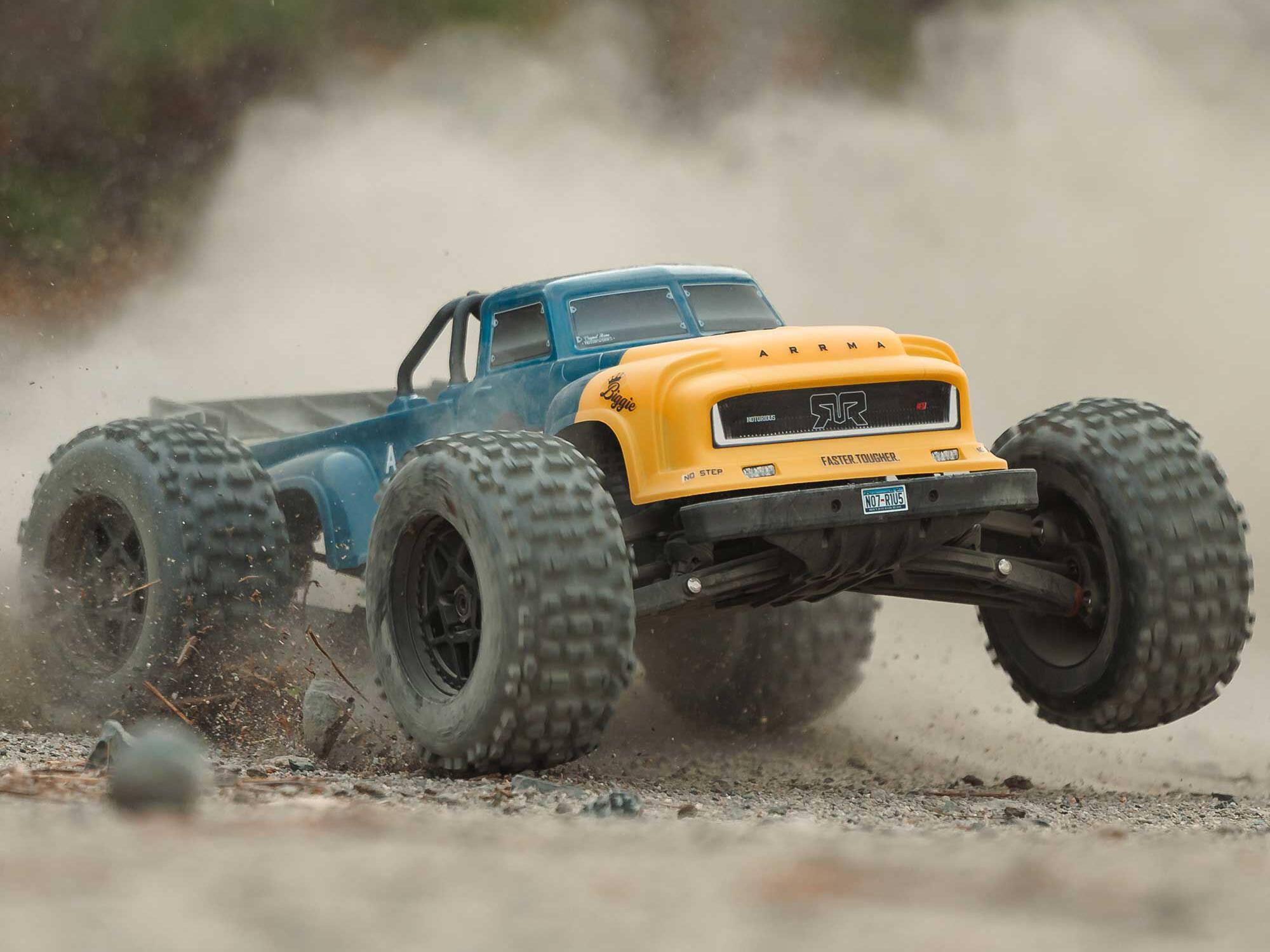 Arrma 1/8 Notorious 6S V6 4X4 BLX Stunt Truck RTR - Blue-28