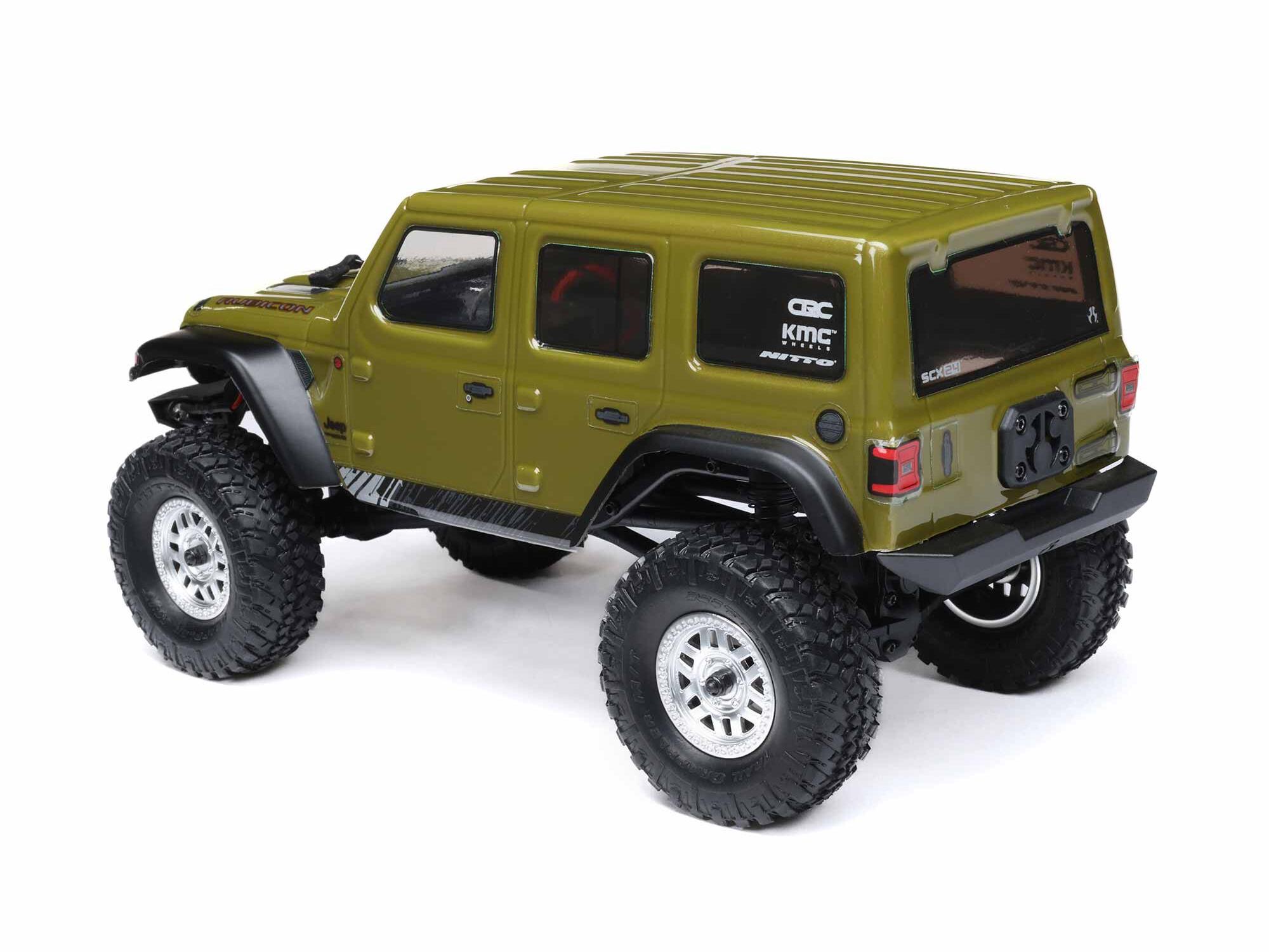 1/24 SCX24 Jeep Wrangler JLU 4WD Rock Crawler RTR Green-4