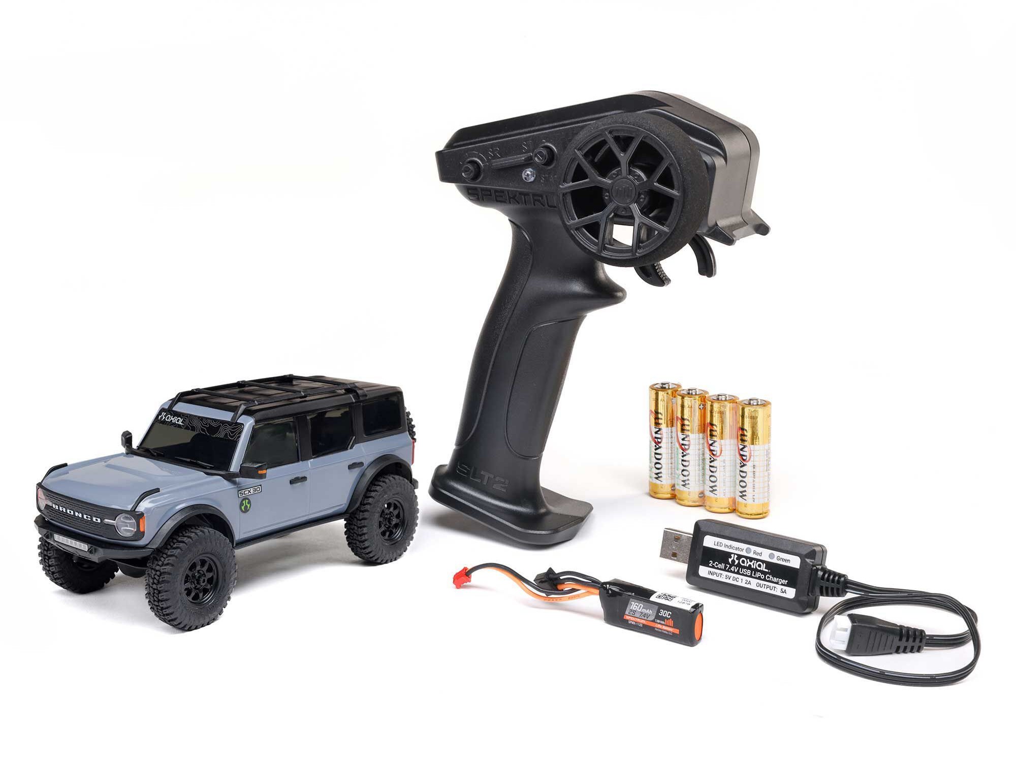 1/30 SCX30 Ford Bronco 4X4 RTR Rock Crawler Grey-8