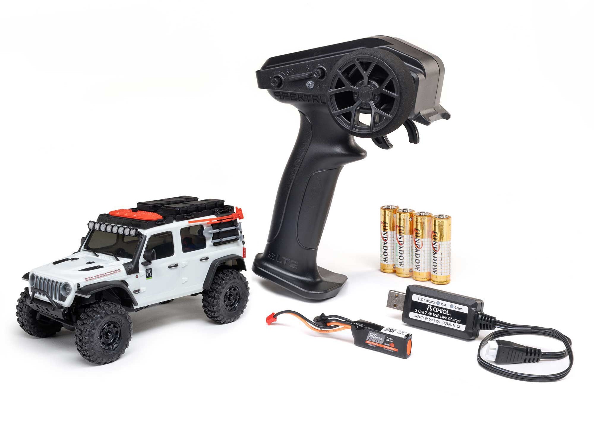 1/30 SCX30 Jeep Wrangler JLU 4X4 RTRRock Crawler White-8
