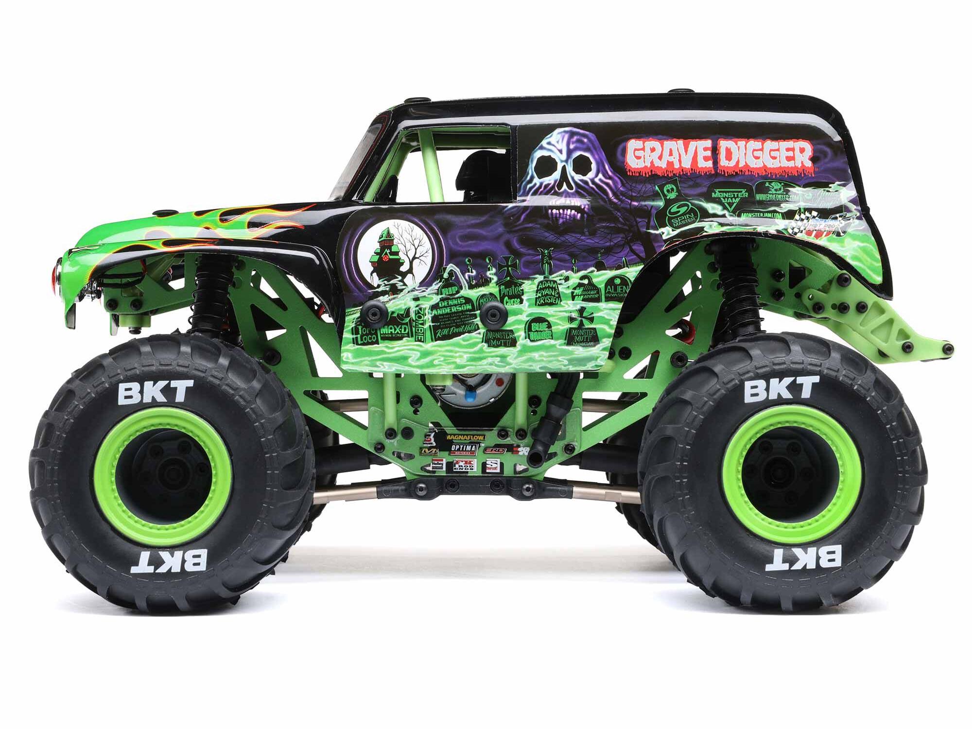 Losi 1/18 Mini LMT 4X4 Brushed Monster Truck RTR - Grave Digger-16