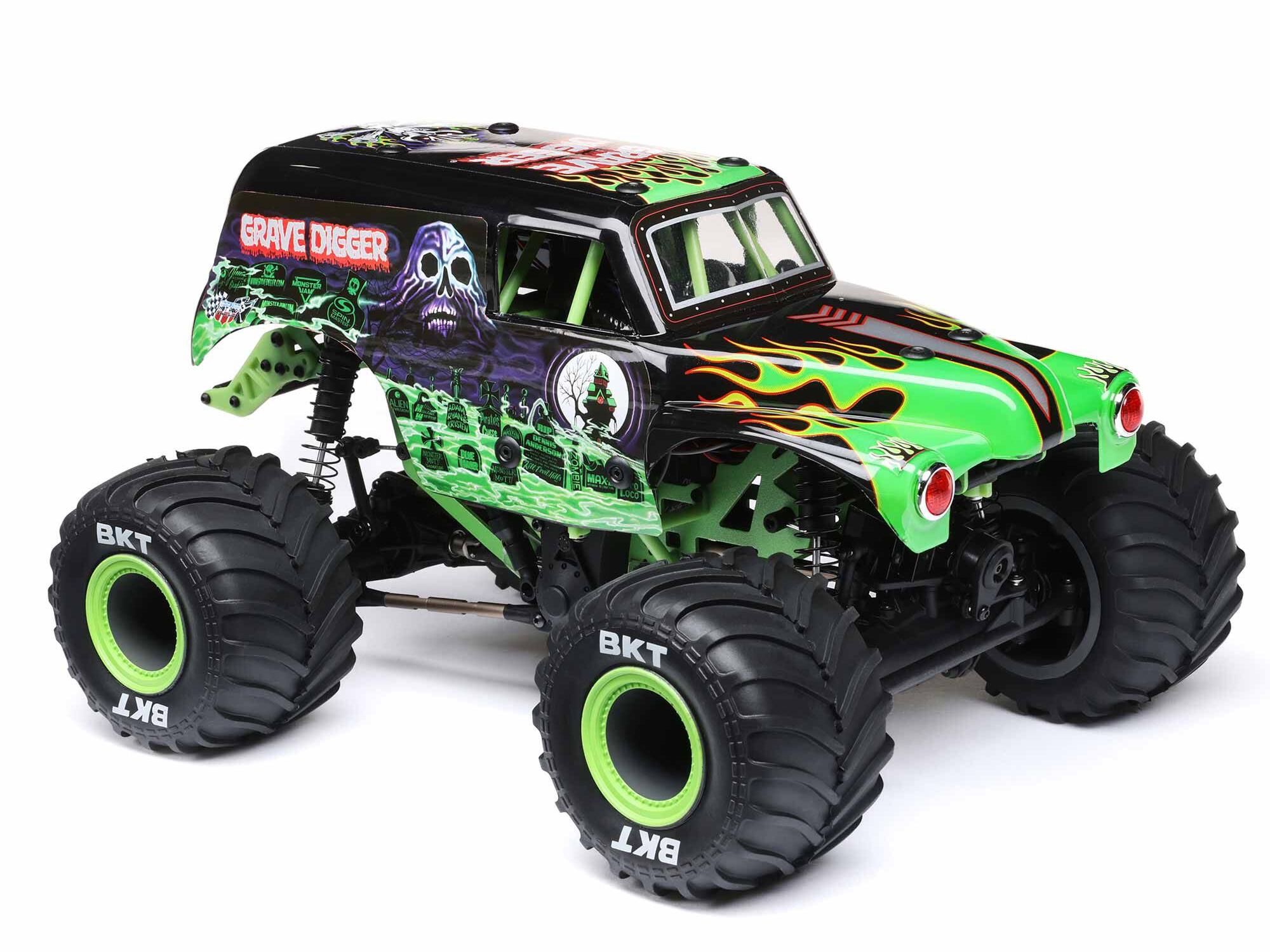Losi 1/18 Mini LMT 4X4 Brushed Monster Truck RTR - Grave Digger-19