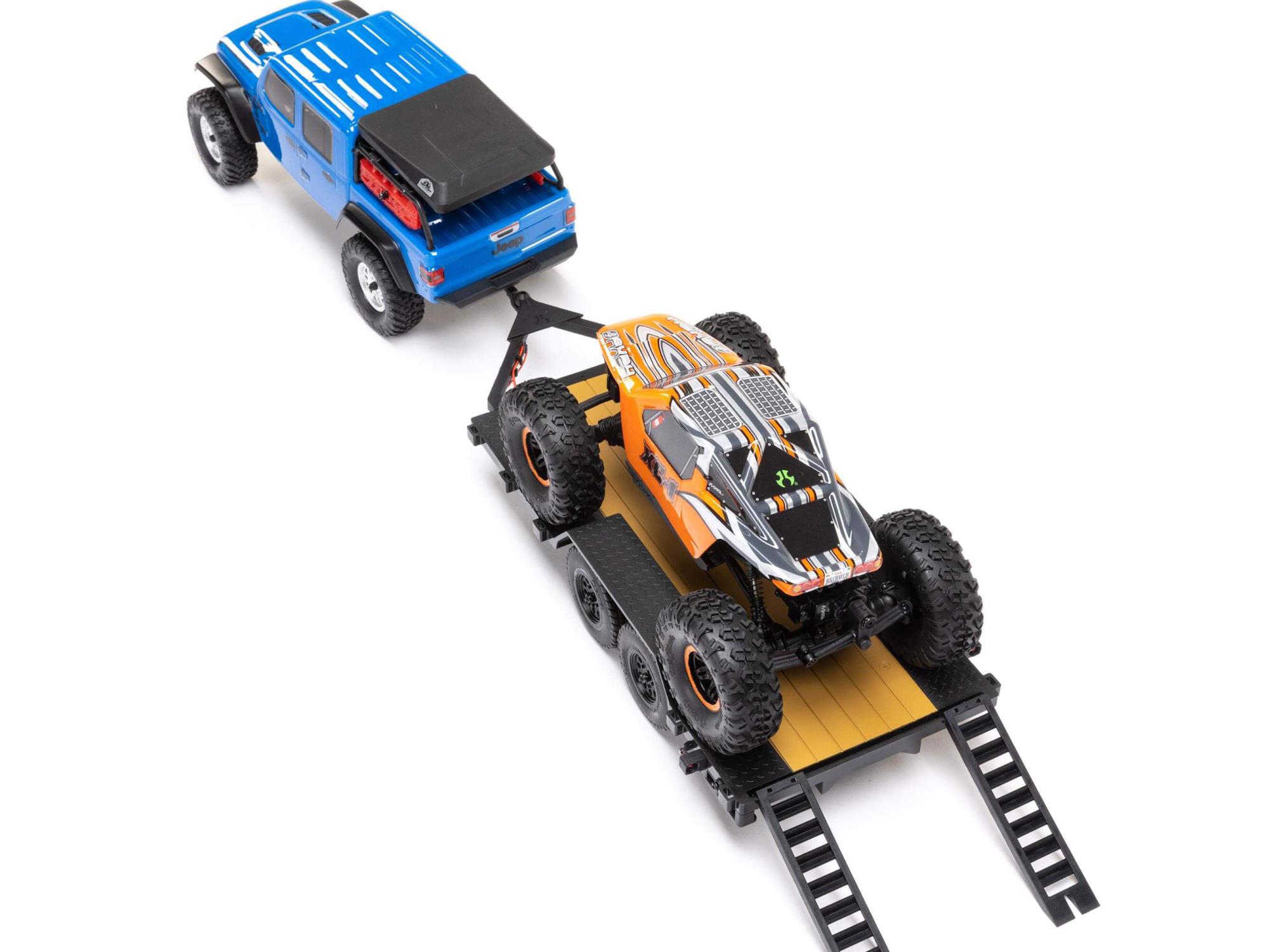 Axial SCX24 Flat Bed Vehicle Trailer with LED Taillights:1/24th-10