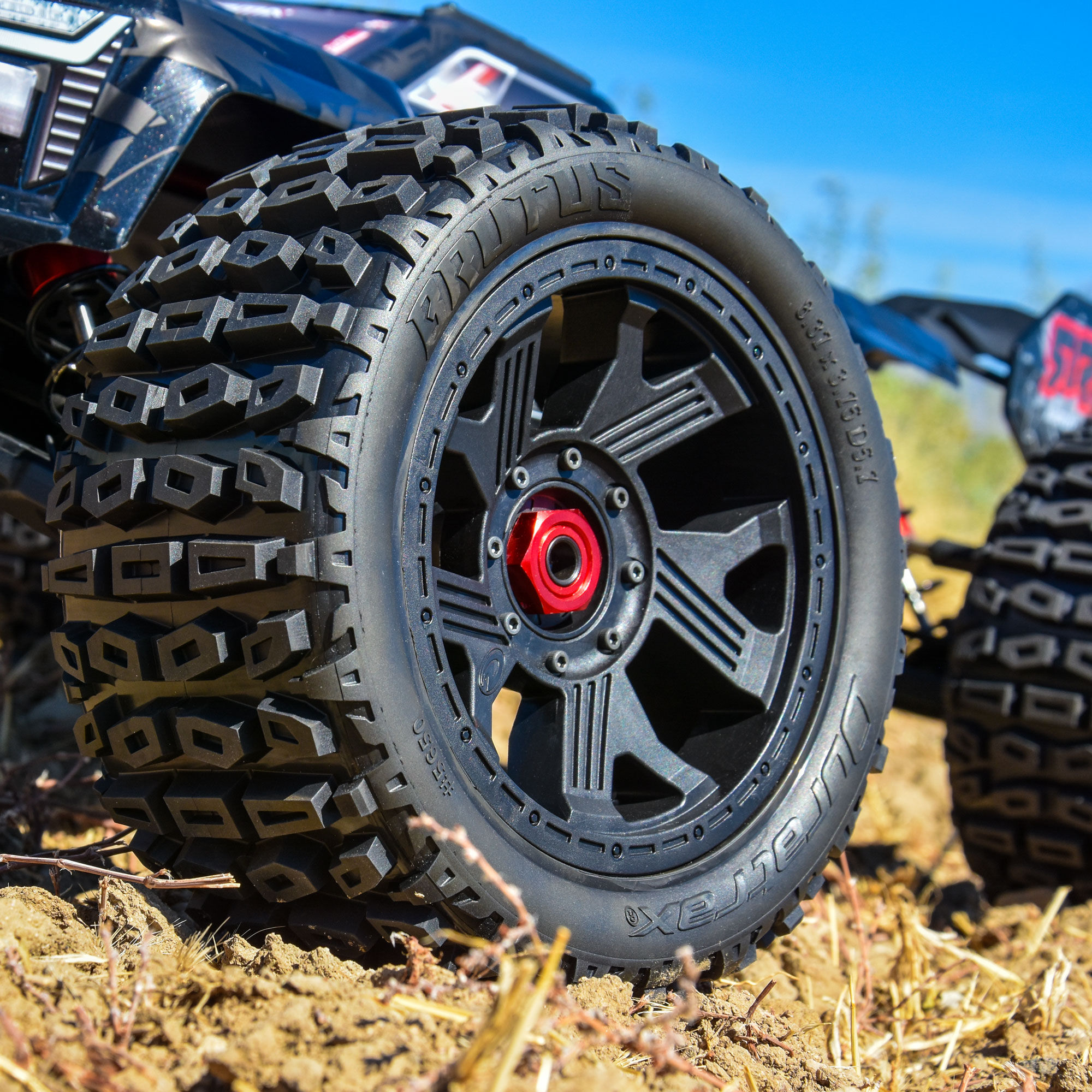 1/6 Brutus F/R 5.7" Monster Truck Tires MTD 24mm Black Rippe-6