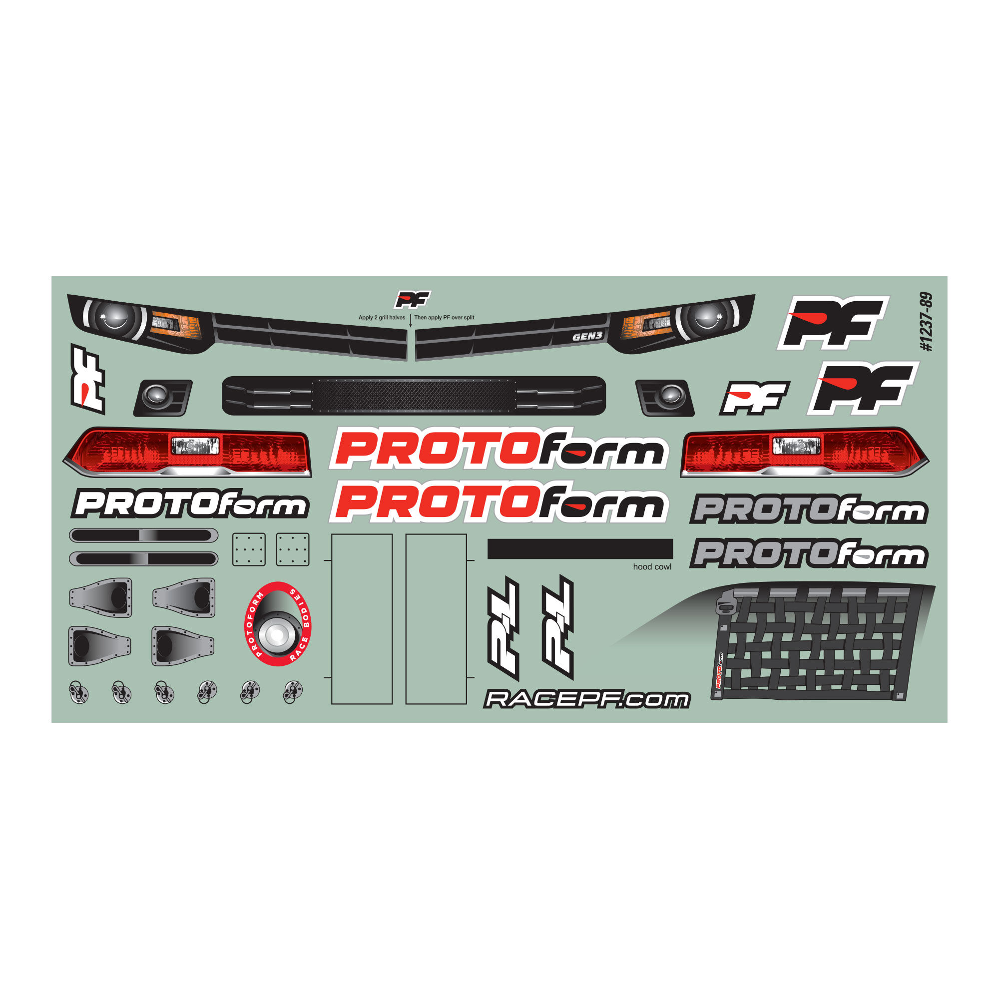 1/10 Gen3-C Light Weight Clear Body: Oval-8