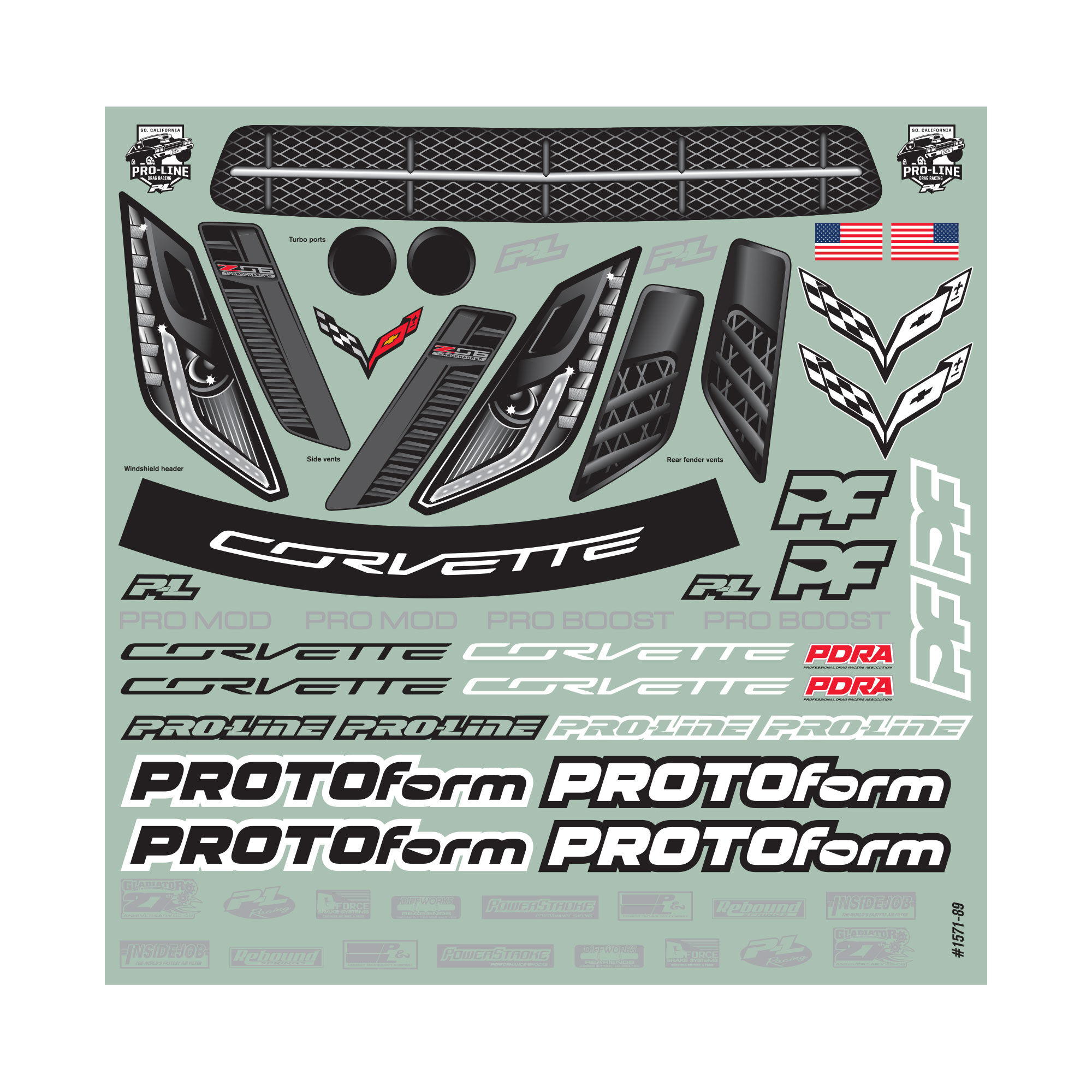 1/10 Chevrolet Corvette C7 Pro-Mod Clear Body: Drag Car-9