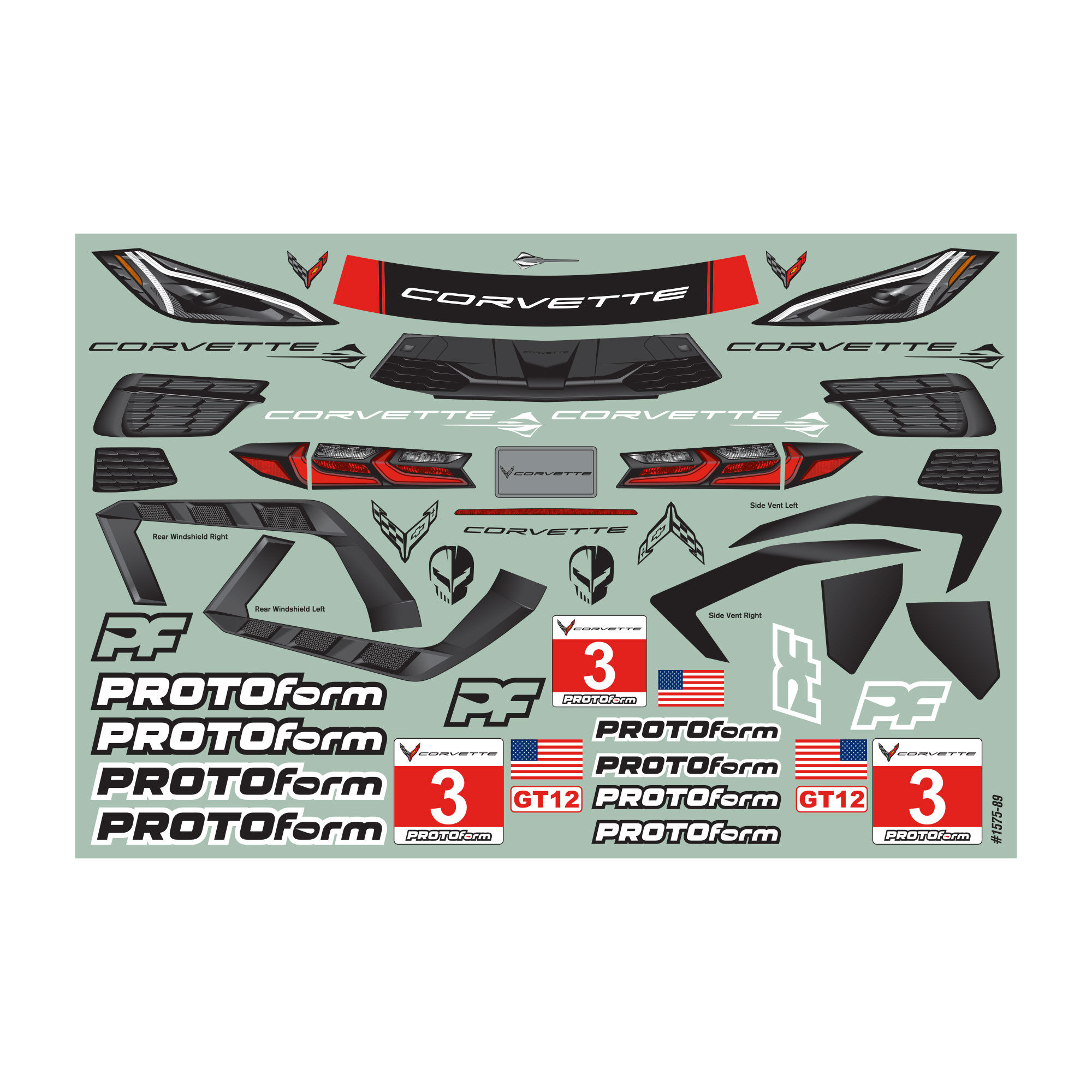 1/12 Chevrolet Corvette C8 Clear Body: GT12-9