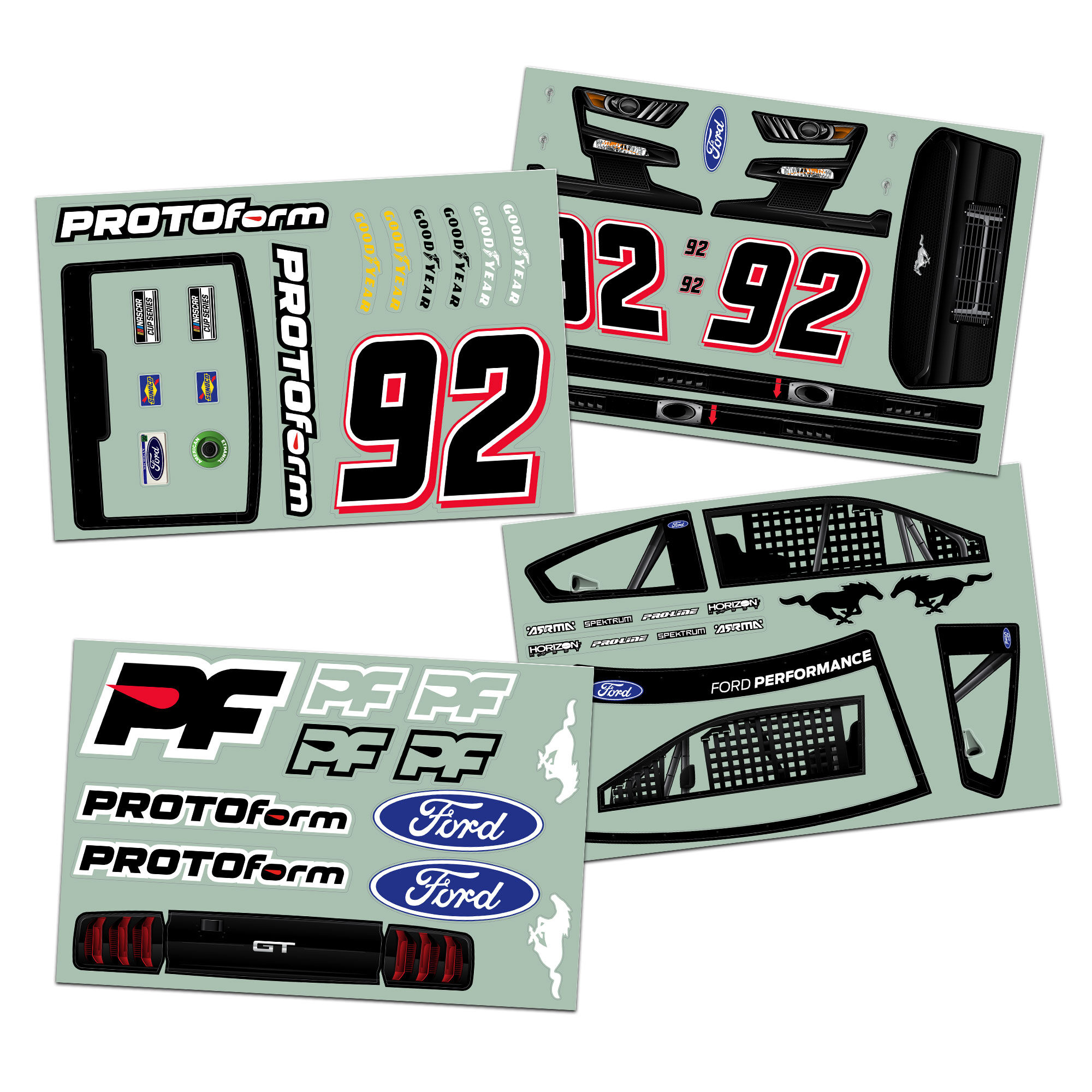 1/7 2022 NASCAR Cup Series Ford Mustang Clear Body: Infracti-8
