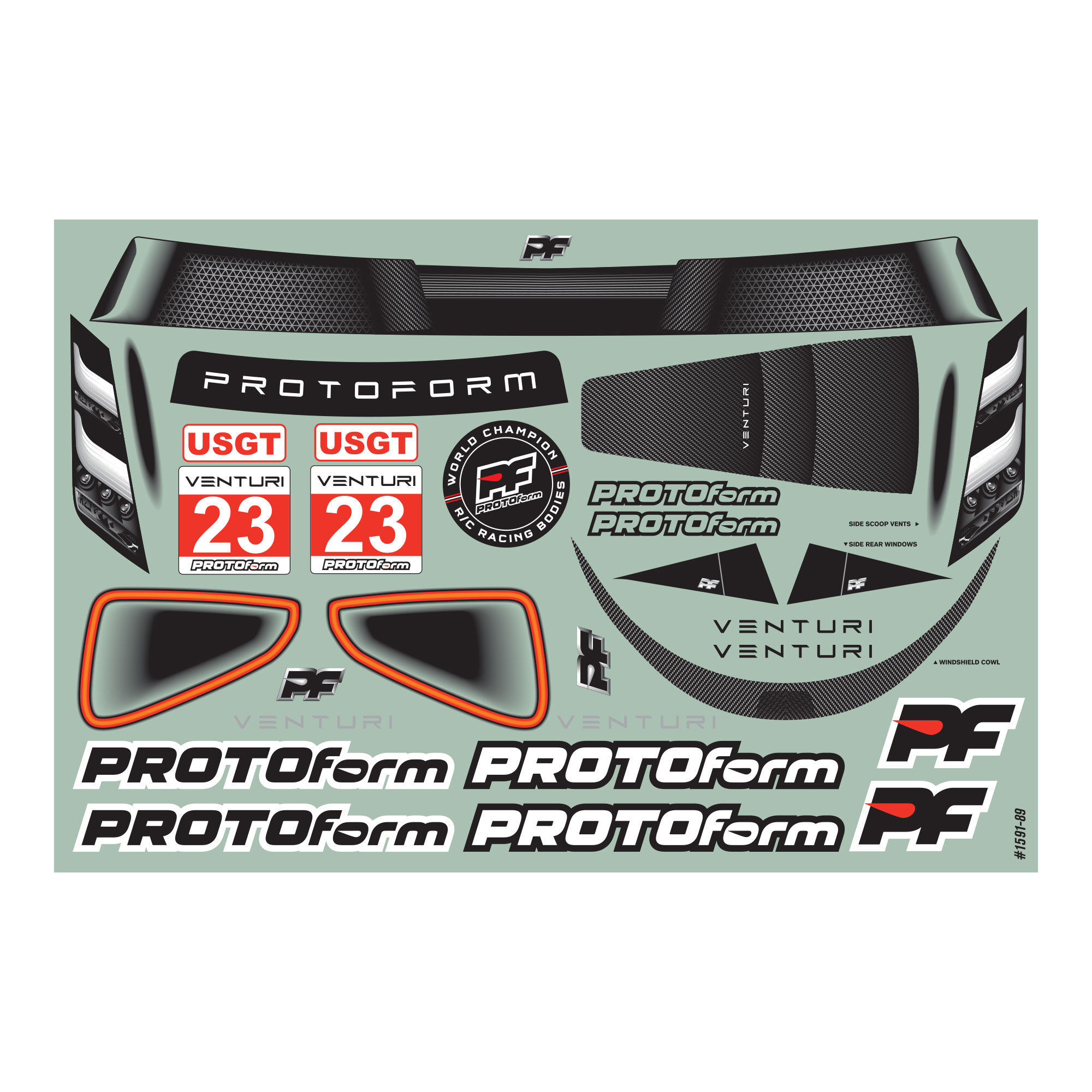1/10 Venturi GT Clear Body: 190mm Touring Car-8