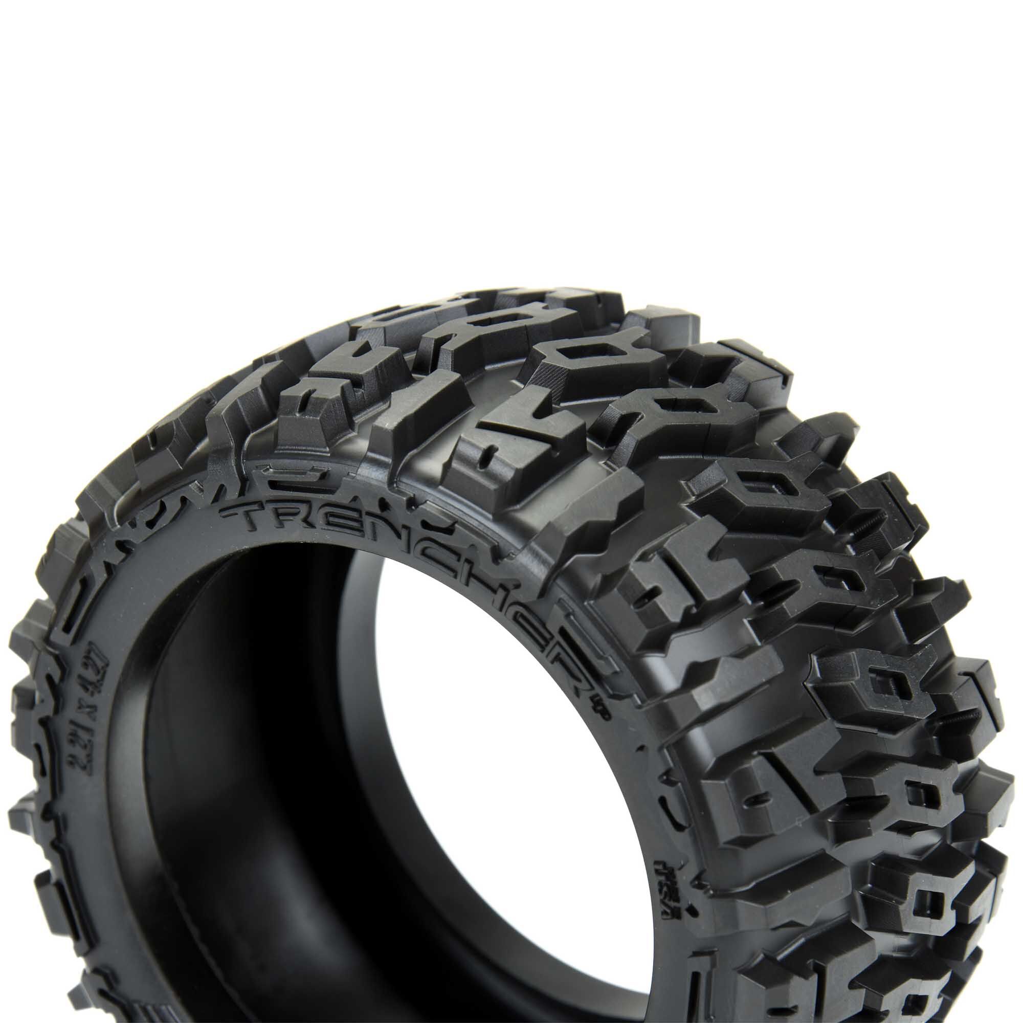 1/10 Trencher LP Front/Rear 2.8" MT Tires Mounted 12mm Blk R-3