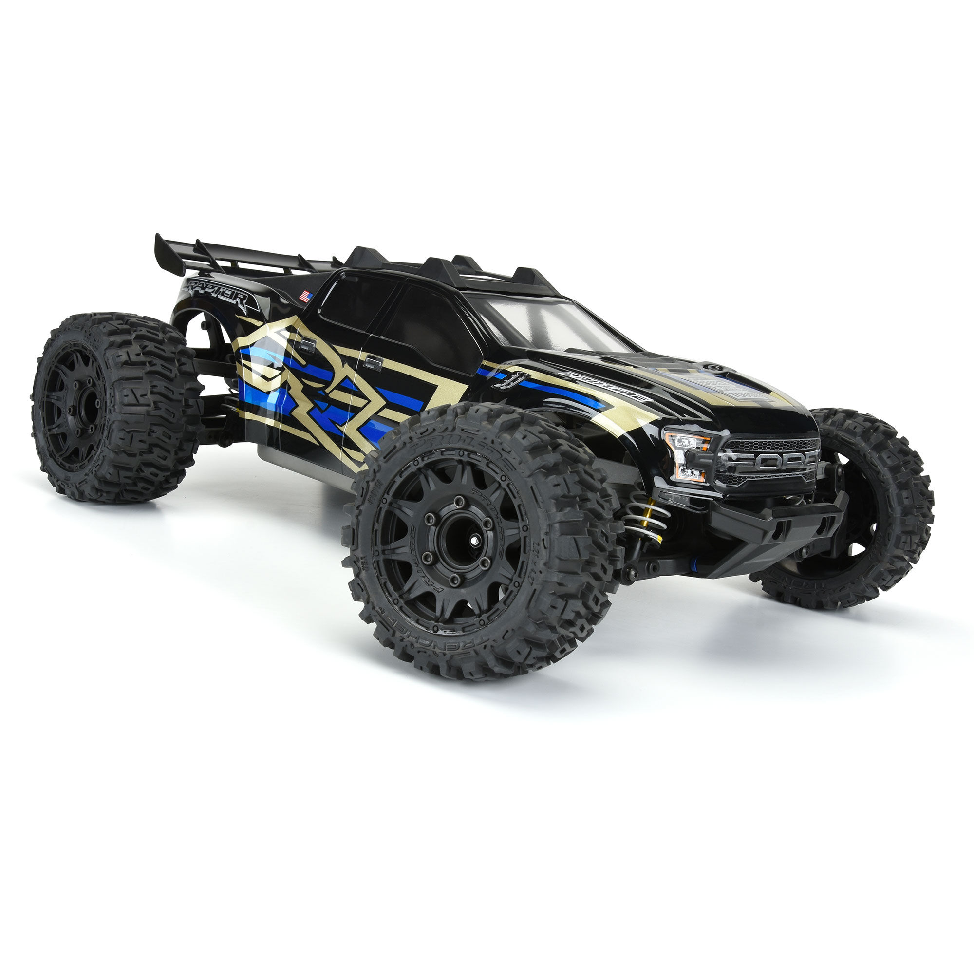 1/10 Trencher LP Front/Rear 2.8" MT Tires Mounted 12mm Blk R-4