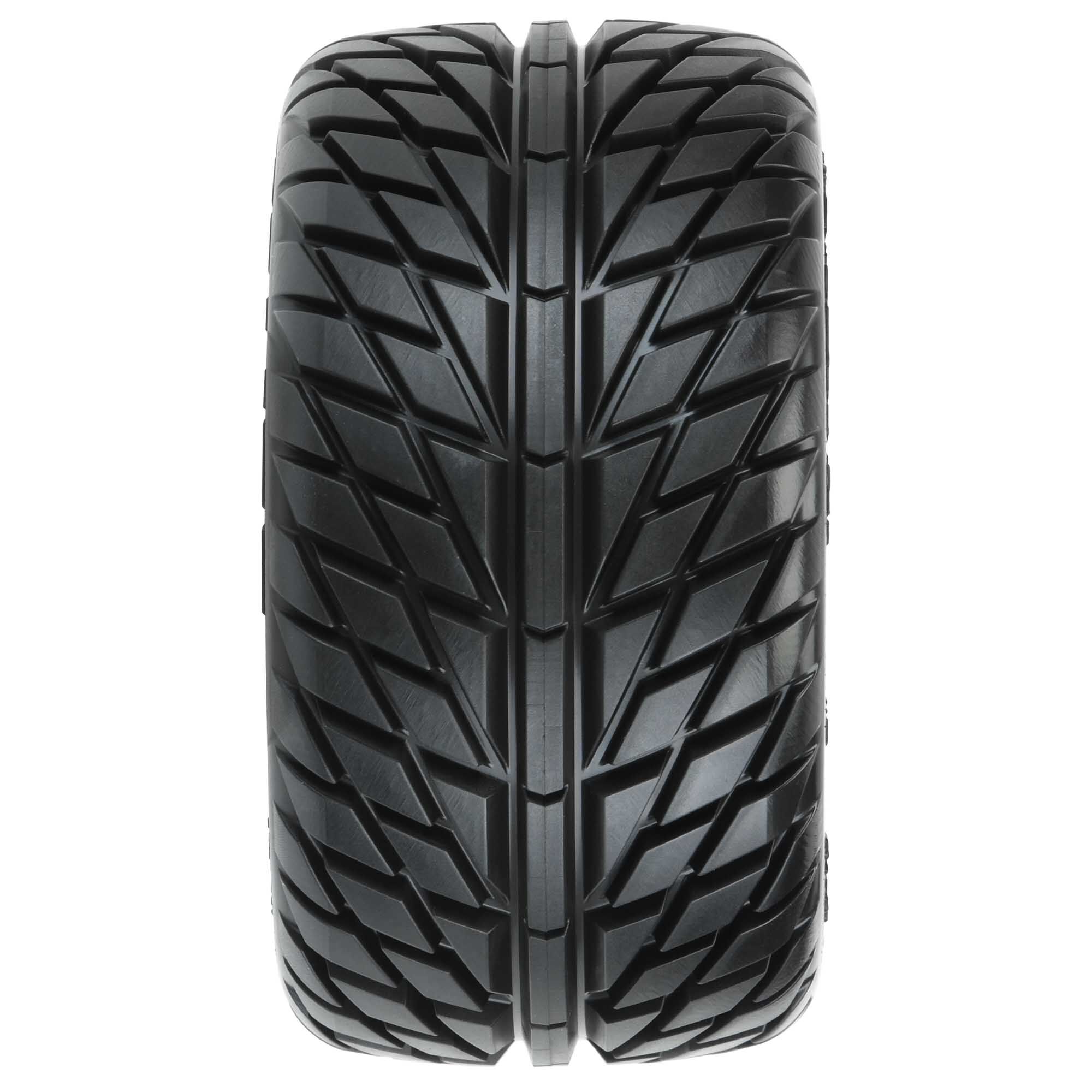 1/10 Street Fighter LP Fr/Rr 2.8" MT Tires Mounted 12mm Blk-2