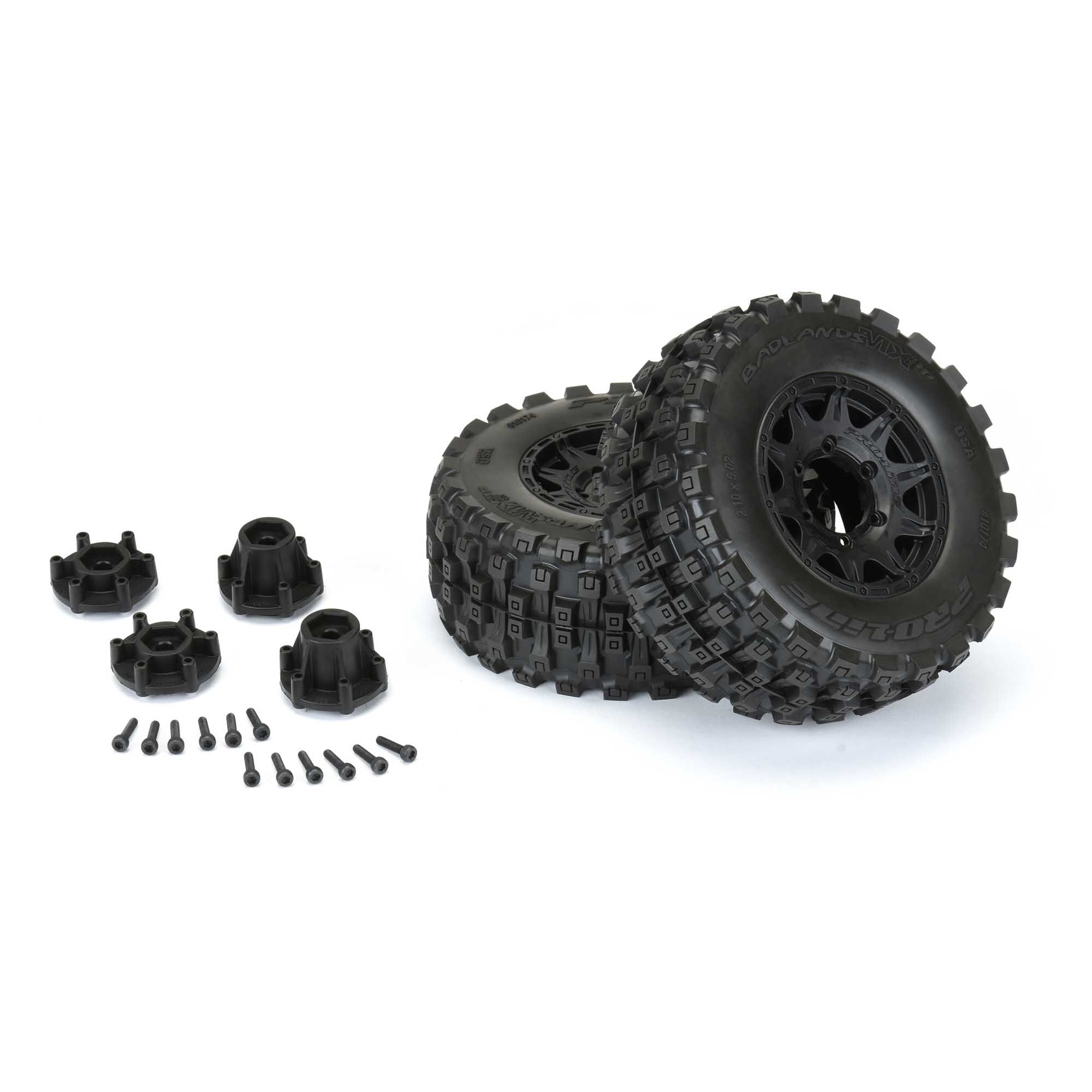 1/10 Badlands MX28 BELTED F/R 2.8" MT Tres Mounted 12mm Blk-6