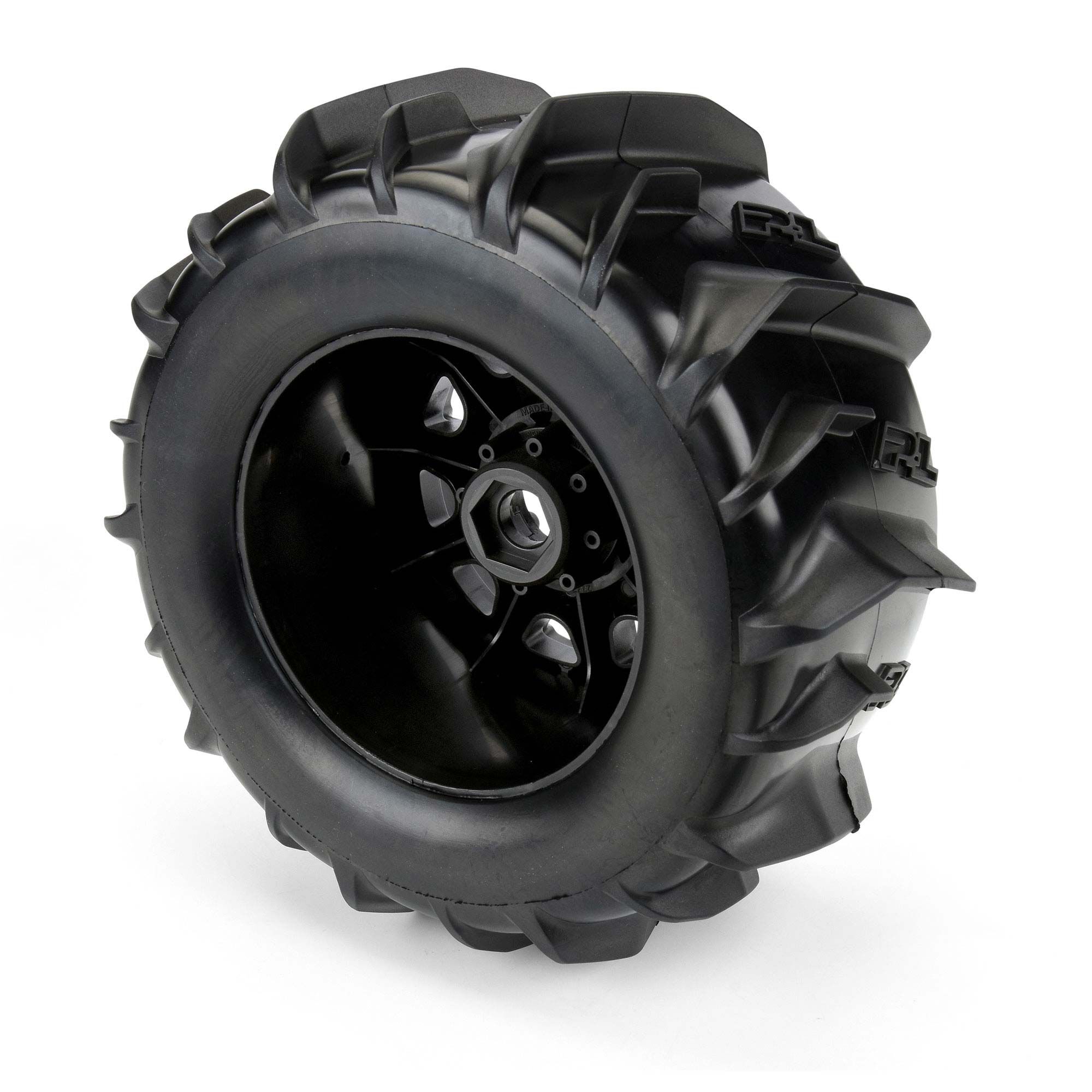 1/8 Dumont F/R 3.8" MT Tires Mounted 17mm Blk Raid (2)-4
