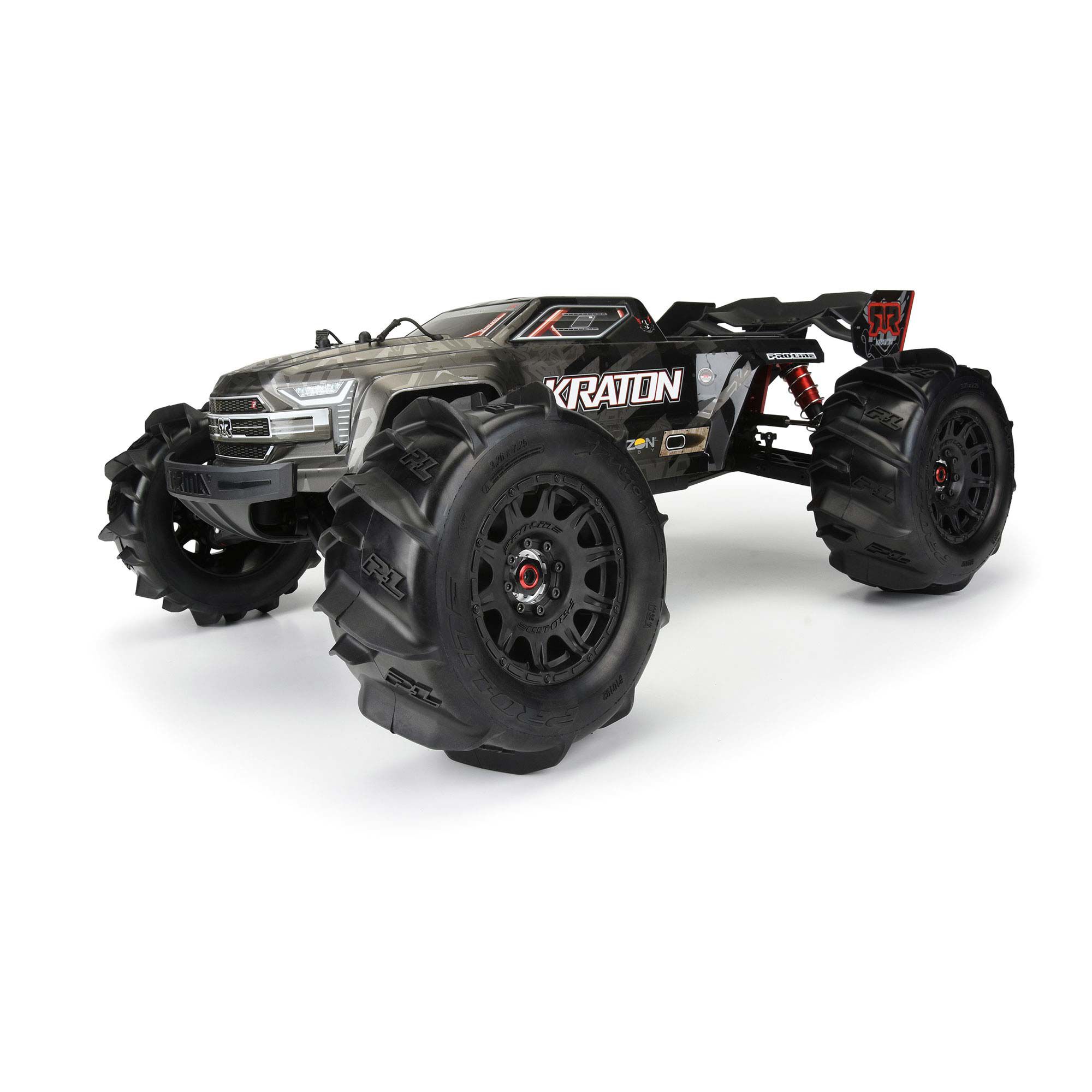 1/8 Dumont F/R 3.8" MT Tires Mounted 17mm Blk Raid (2)-6
