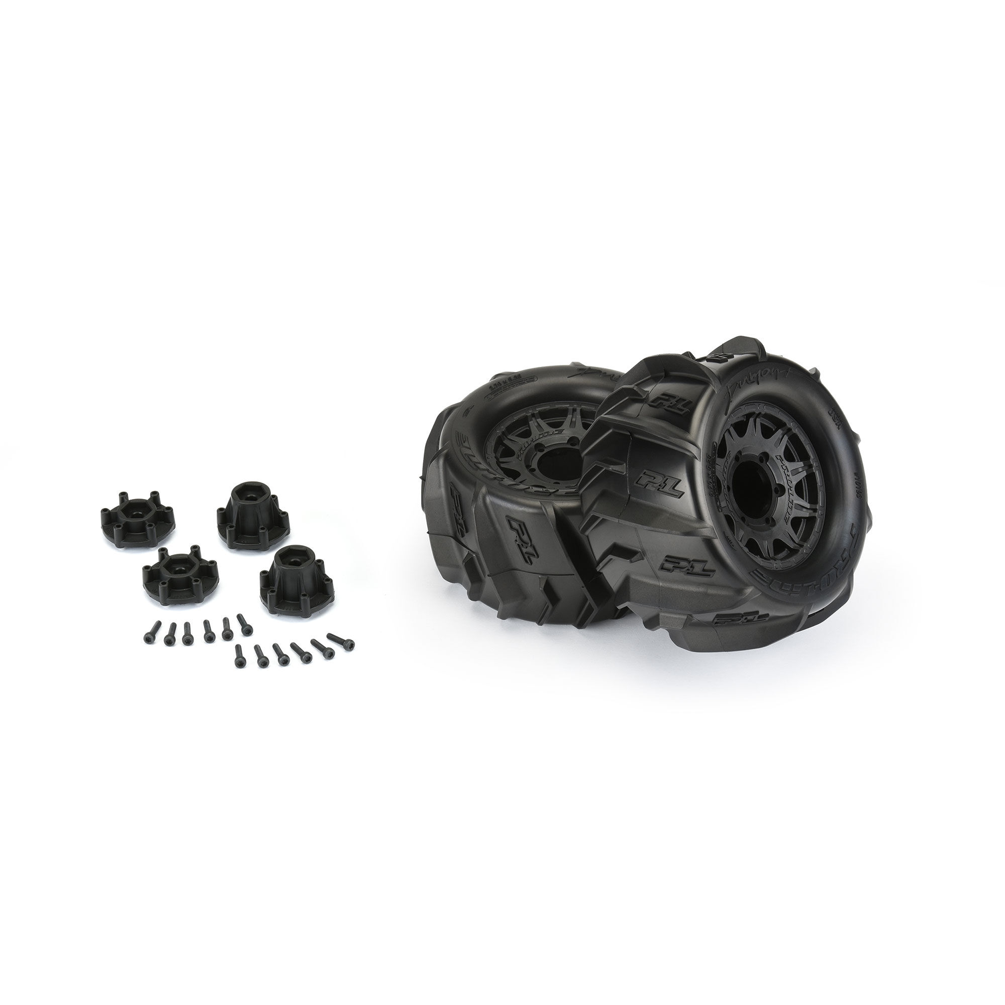 1/10 Dumont Front/Rear 2.8" MT Tires Mounted 12mm Blk Raid (-3