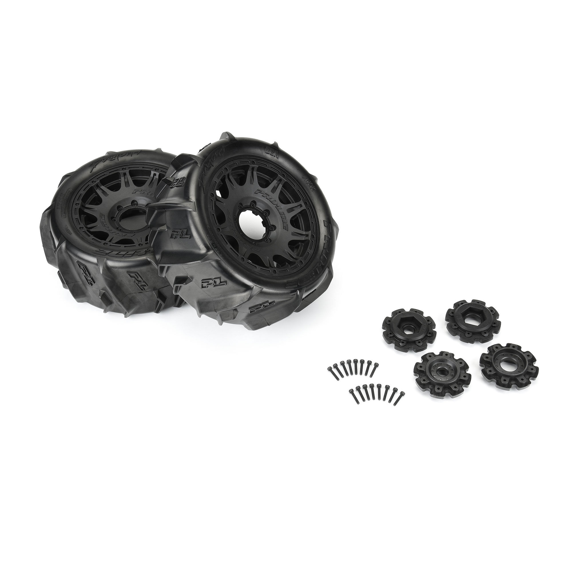 1/6 Dumont Sand/Snow Front/Rear 5.7" Tires Mounted on Raid 8-3