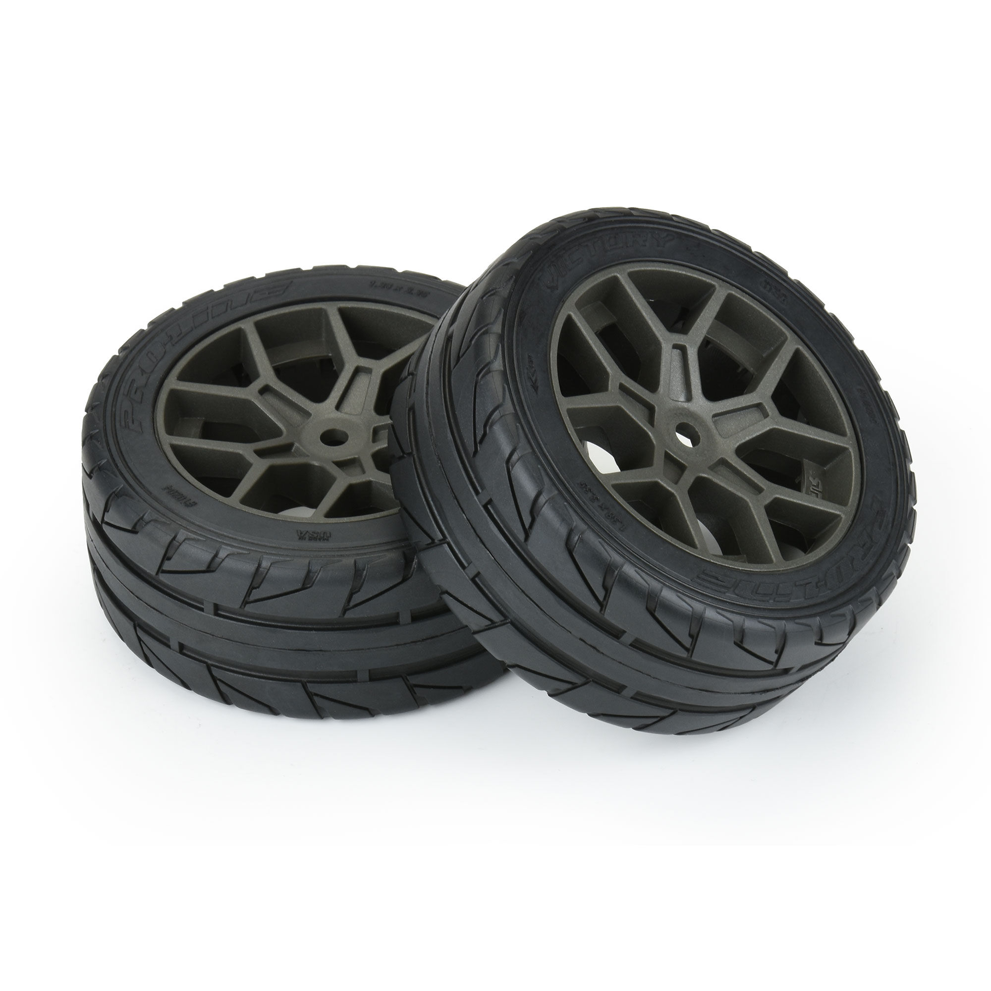 1/8 Vector S3 Front/Rear 35/85 2.4" Belted Mounted Tires, 14-3