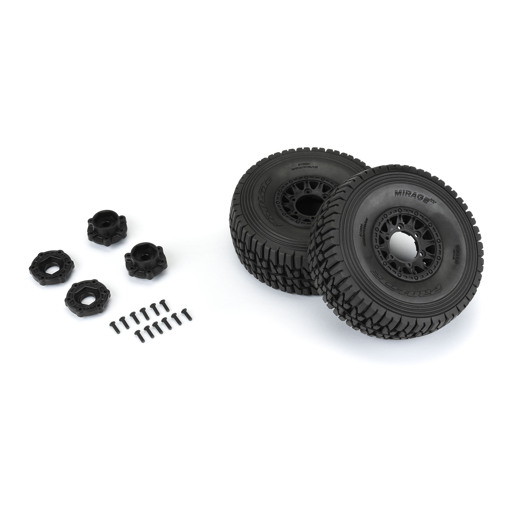 1/7 Mirage TT BELTED F/R Tires MTD 17mm Blk Raid (2): Mojave-3