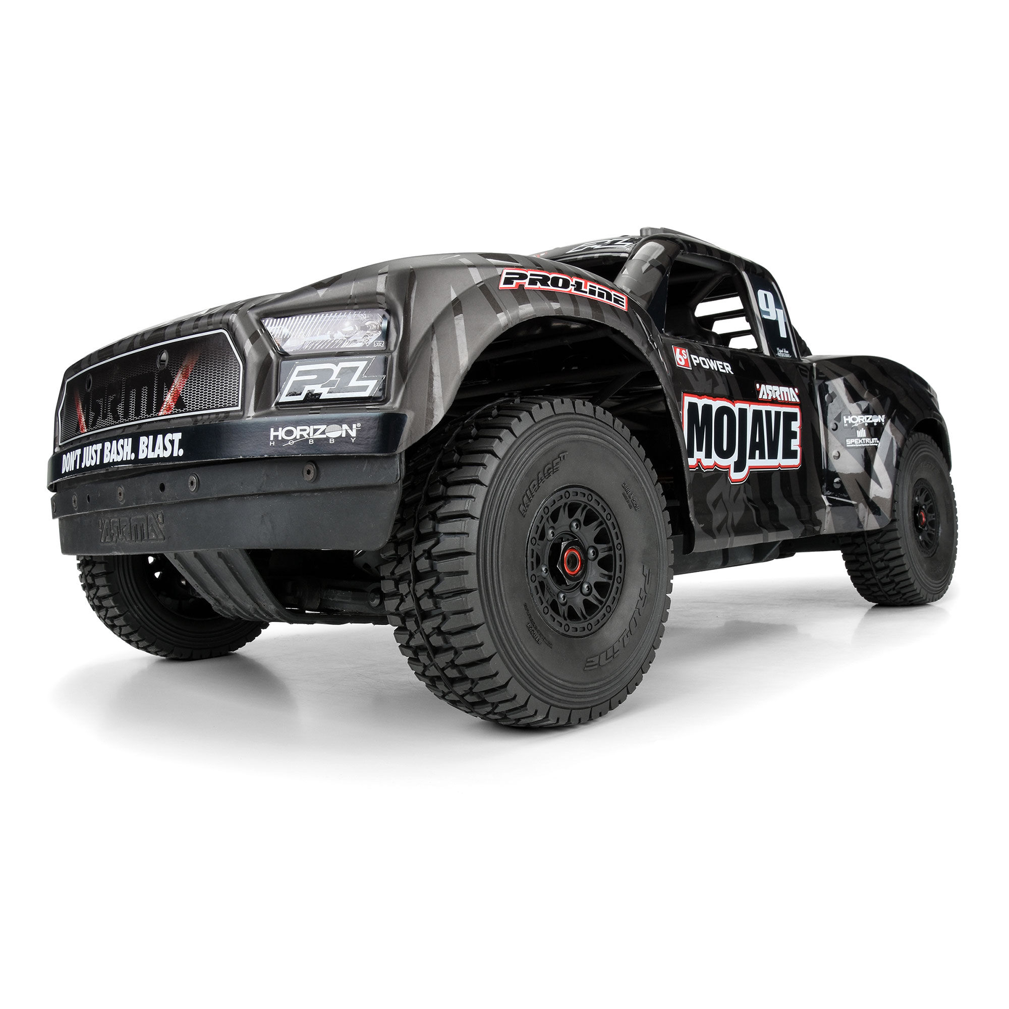 1/7 Mirage TT BELTED F/R Tires MTD 17mm Blk Raid (2): Mojave-4