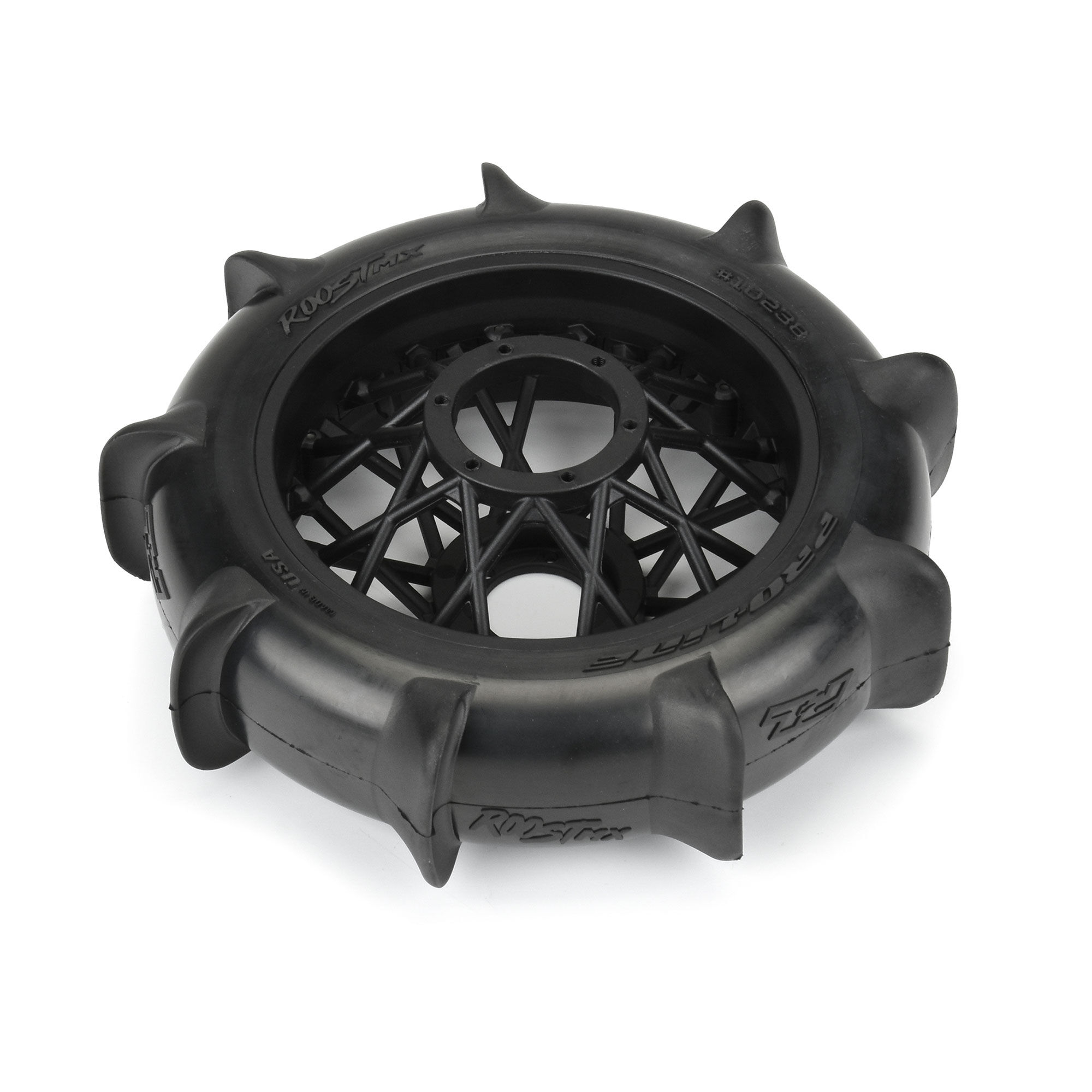 Roost MX Sand/Snow Paddle Motorcycle Tire Mounted on Black W-4
