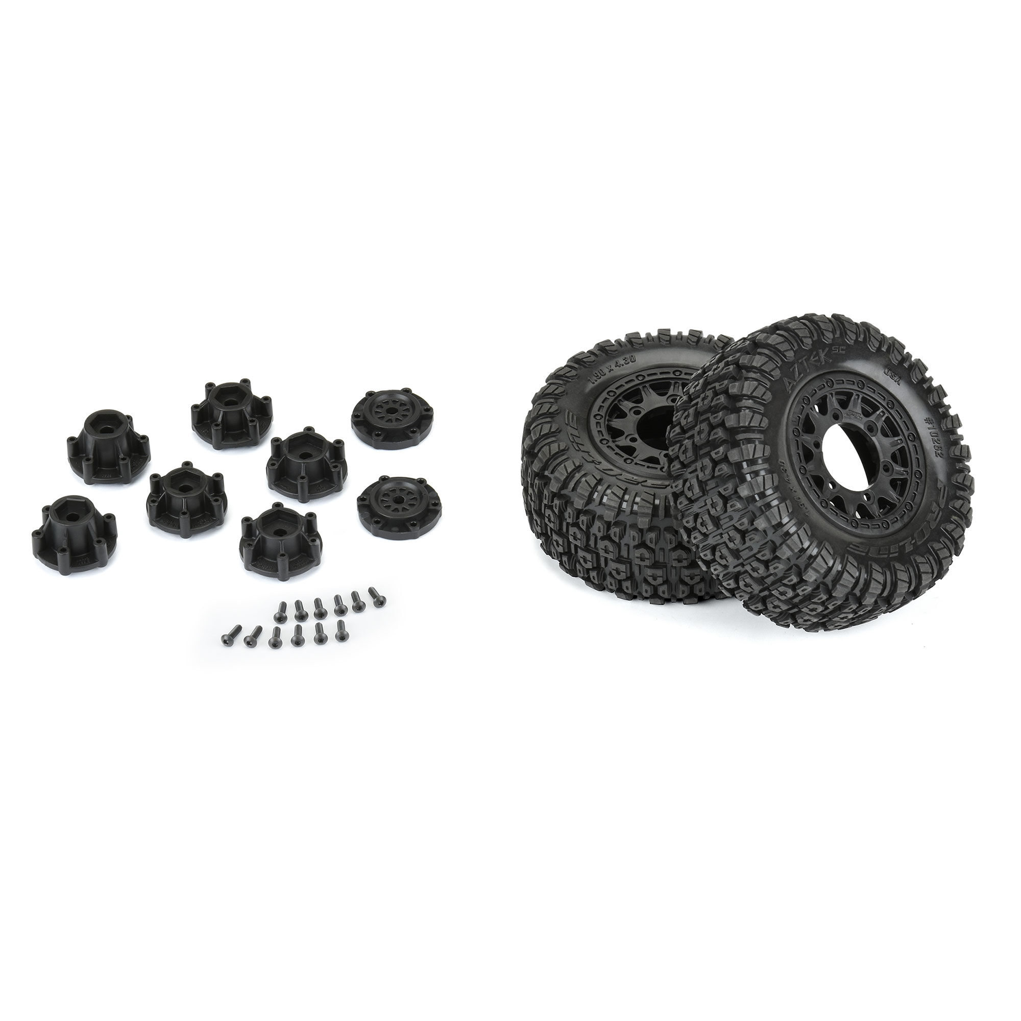 1/10 Aztek M2 F/R 2.2"/3.0" SC MTD 12mm & 14mm Black Raid Wh-3