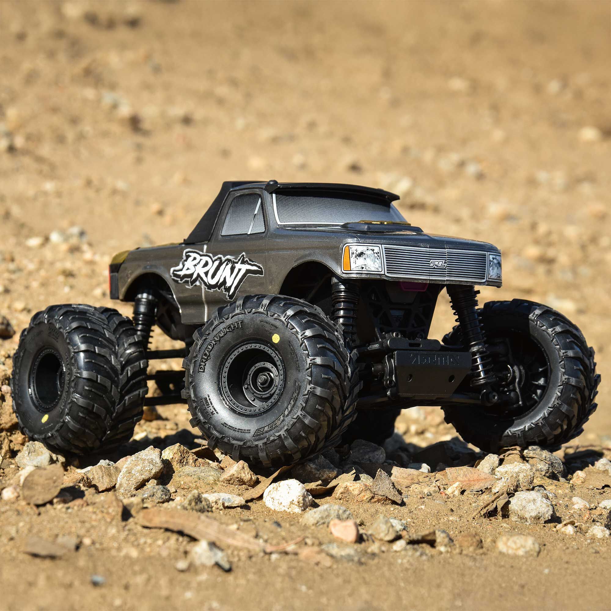Dreadnaught Mounted Black Wheel F/R (4) for ARRMA GORGON/QUA-3