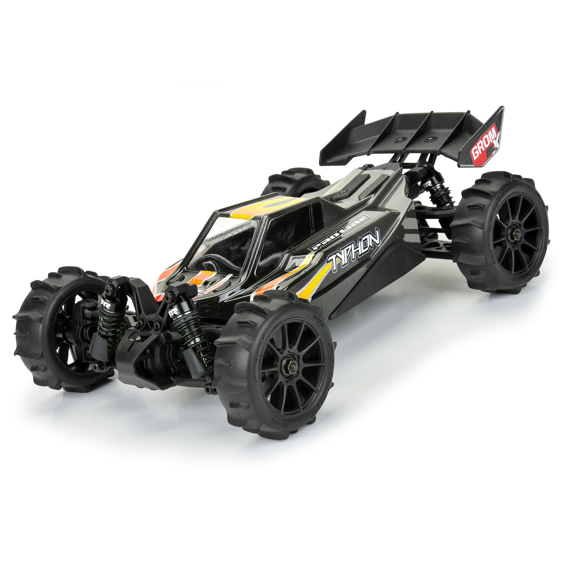 1/14 Dumont F/R Tires MTD 12mm Black Mach-10 (4): Typhon GRO-6