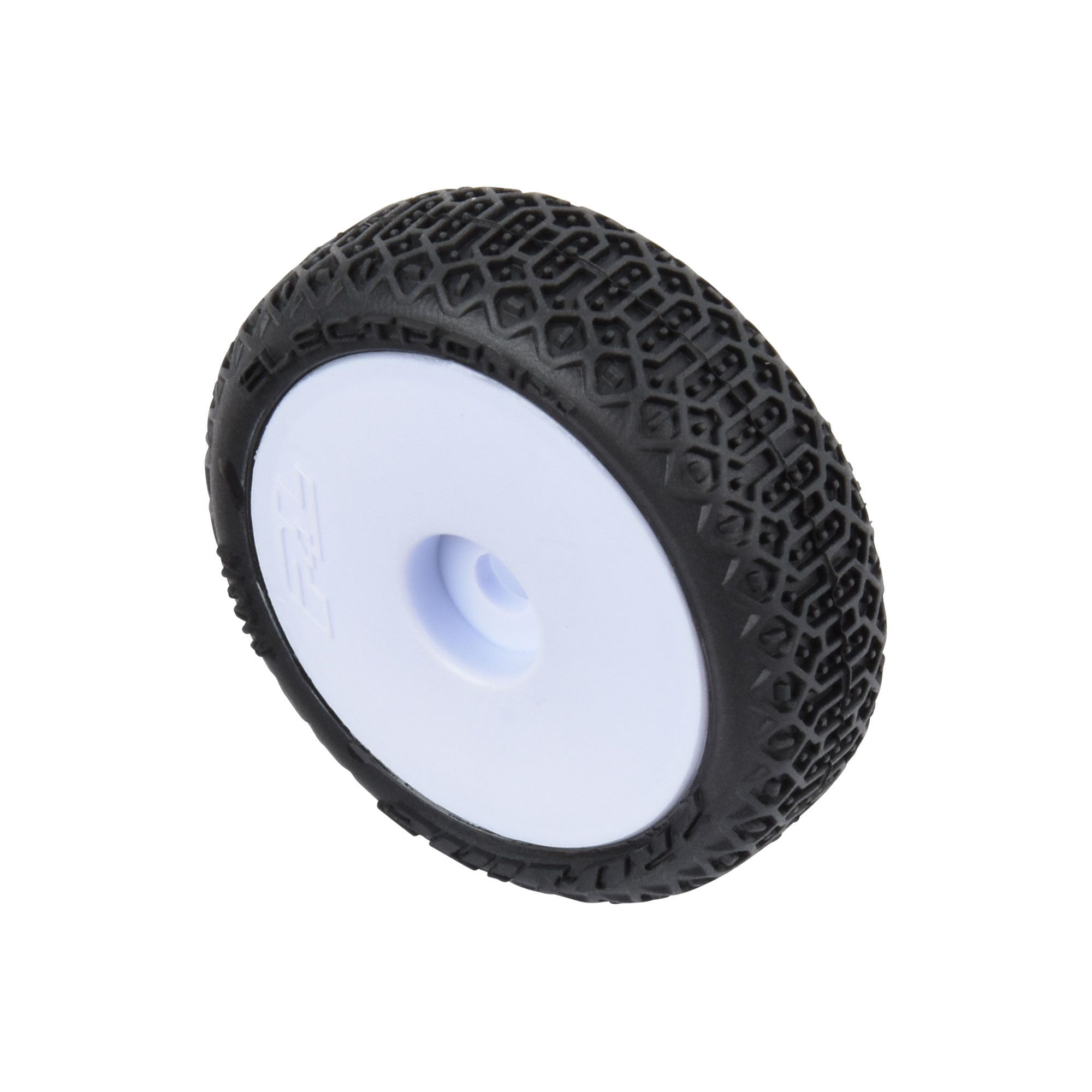 1/24 Electron 2.0 Buggy F/R Tires Mounted 7mm White (4): Mic-6