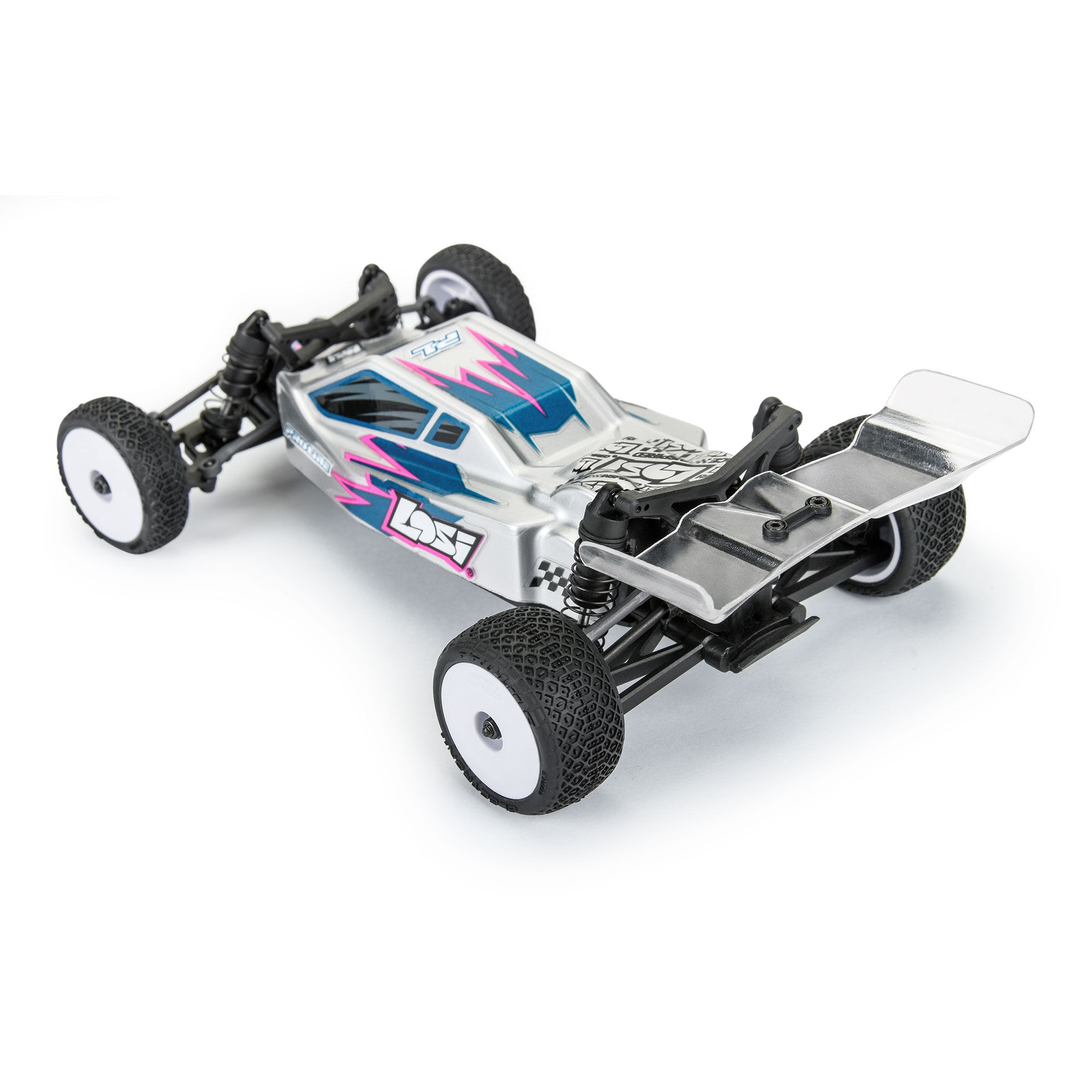 1/24 Electron 2.0 Buggy F/R Tires Mounted 7mm White (4): Mic-7