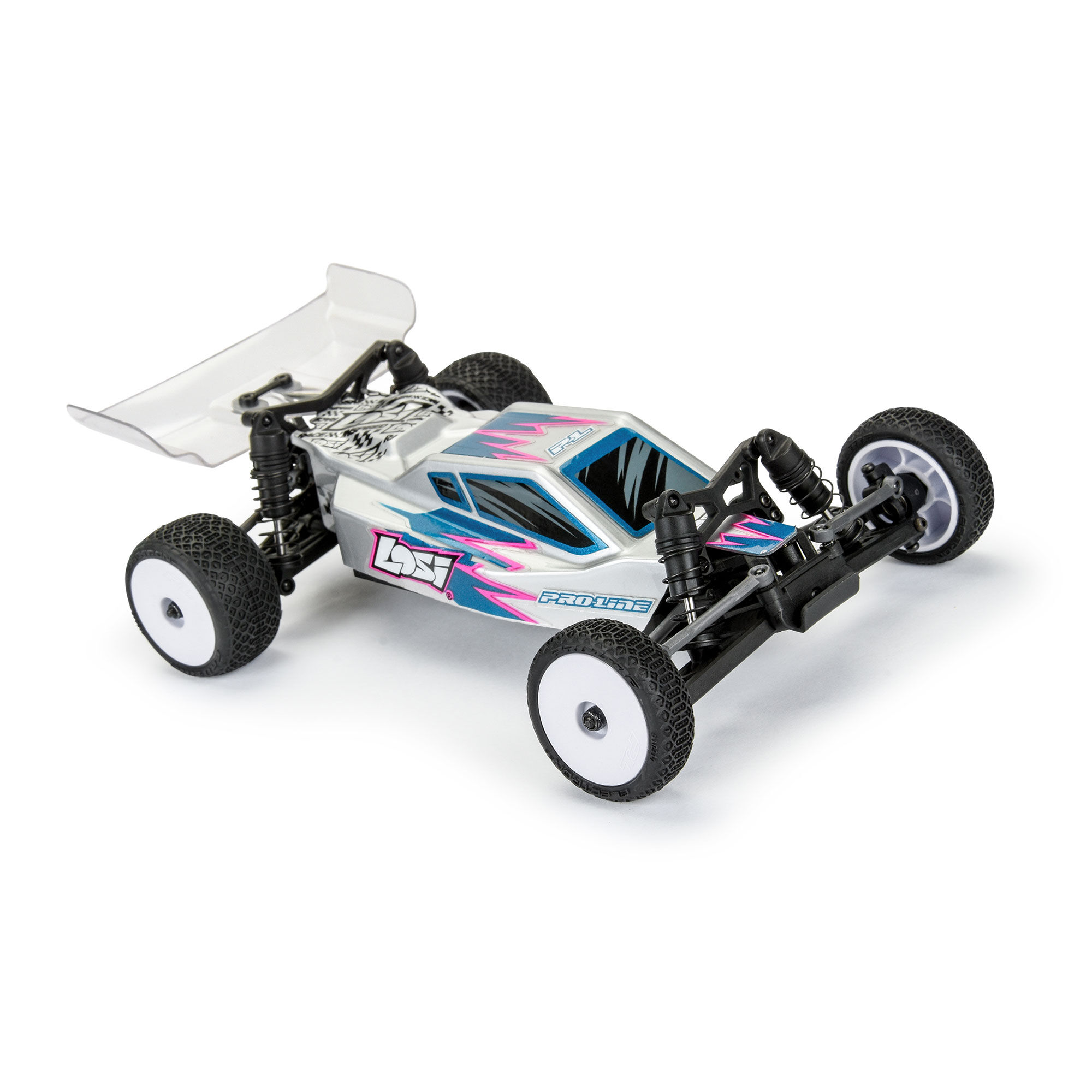 1/24 Electron 2.0 Buggy F/R Tires Mounted 7mm White (4): Mic-9