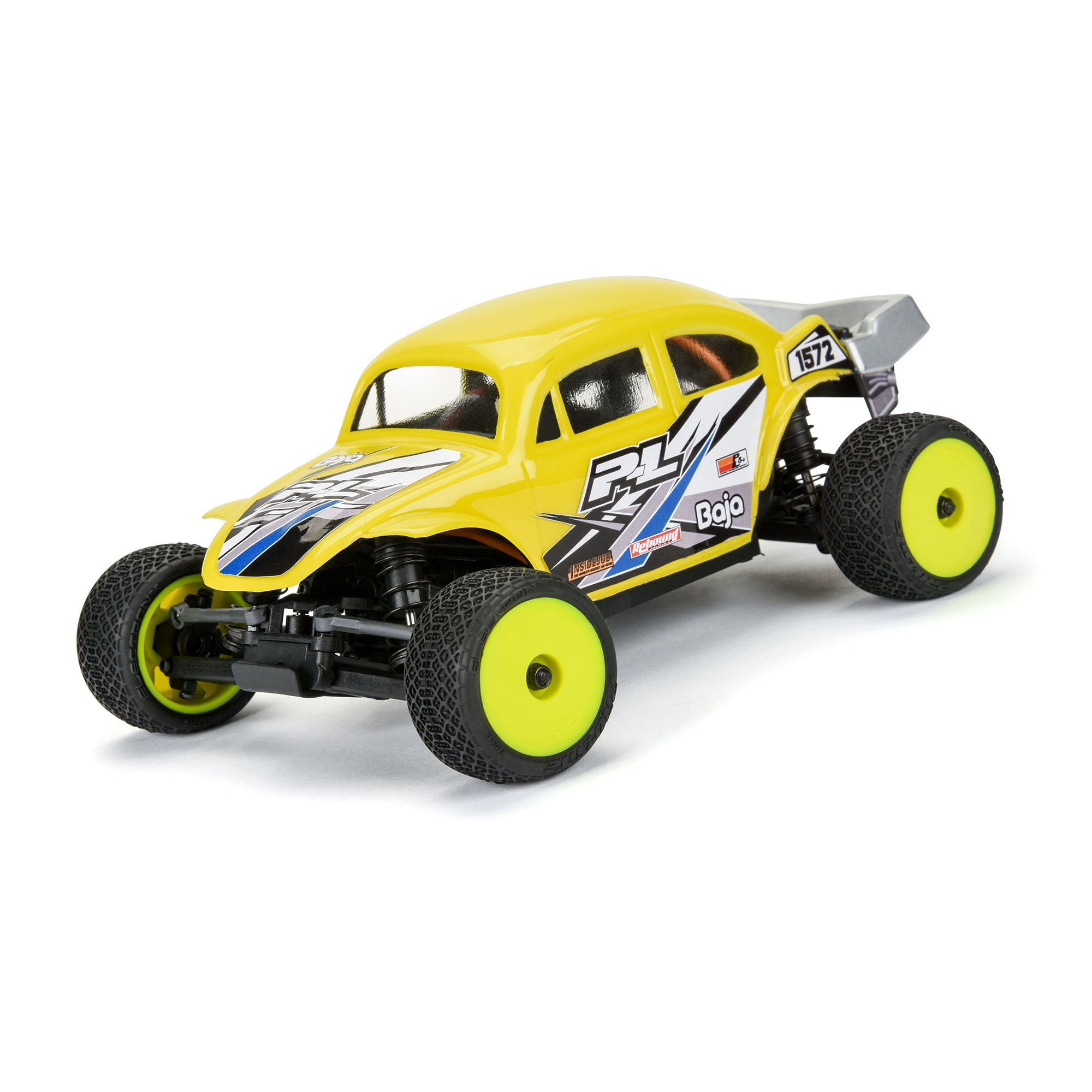 1/28 Electron 2.0 T F/R Tires Mounted 7mm Yellow (4): Micro--3