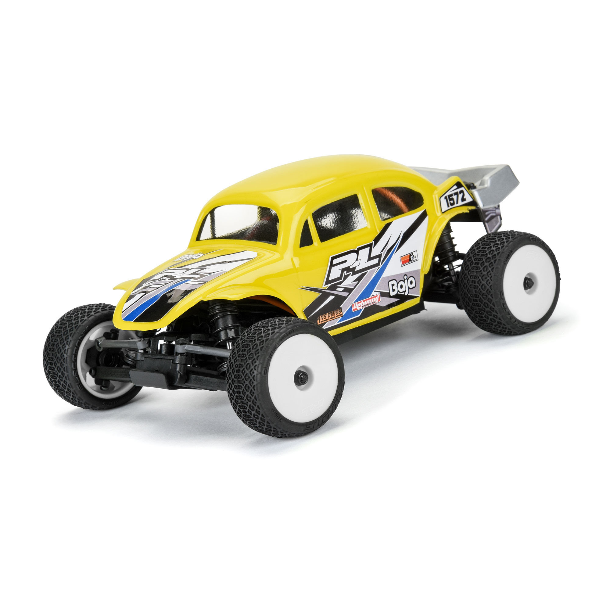 1/28 Electron 2.0 T F/R Tires Mounted 7mm White (4): Micro-T-4