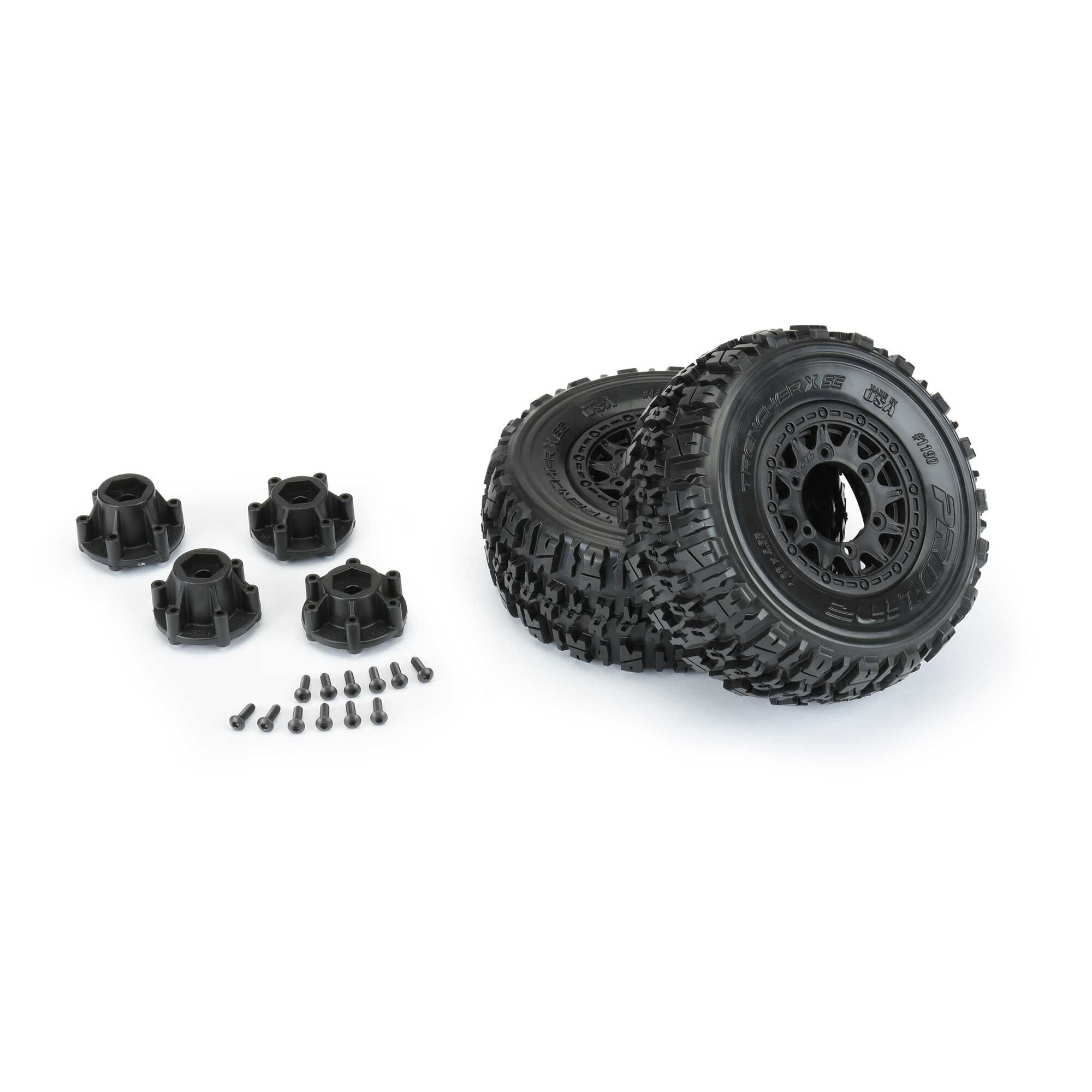 1/10 Trencher X Front/Rear 2.2"/3.0" SC Mounted 12mm Black R-5