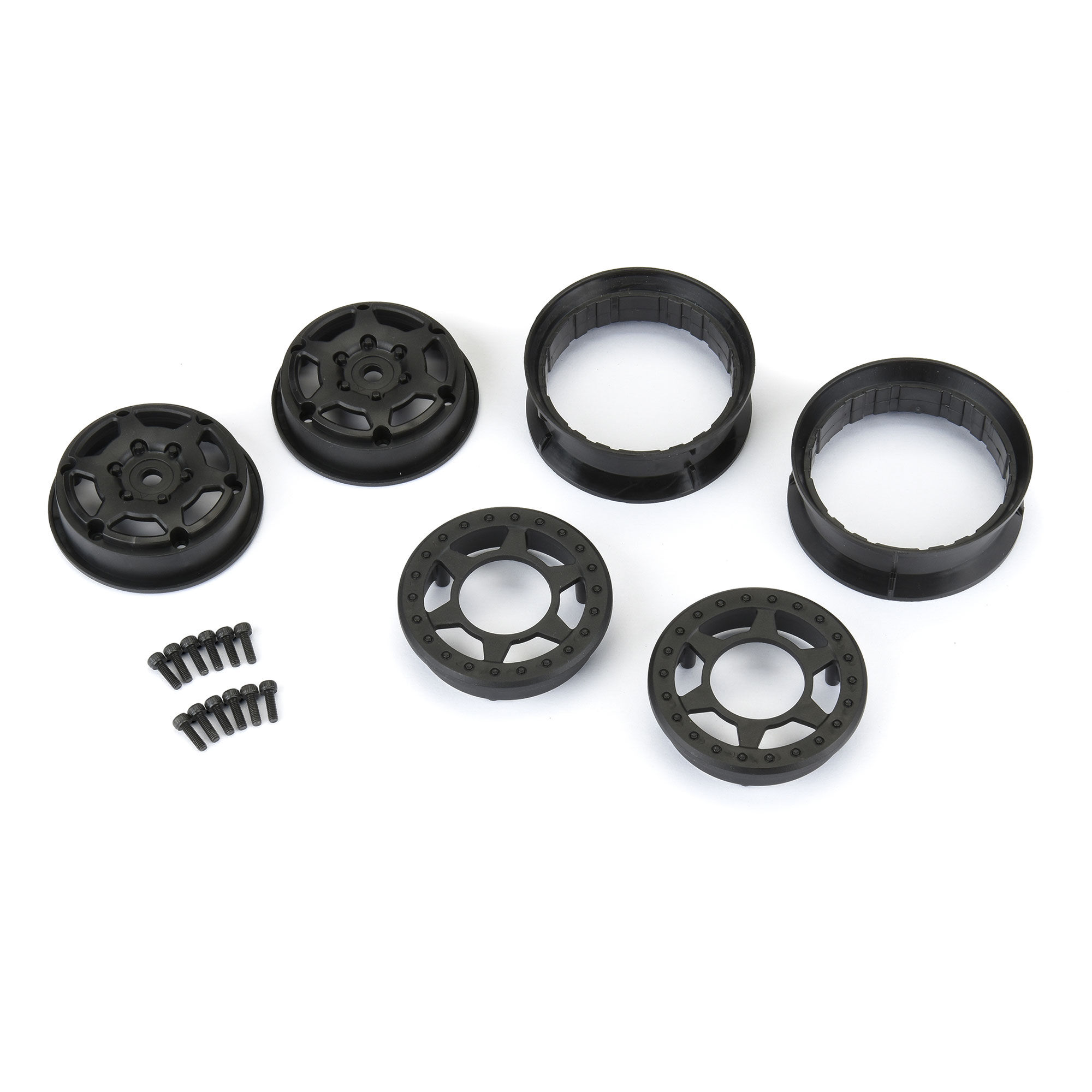 1/10 Holcomb F/R 1.9" 12mm Crawler Bead-Loc Wheels (2) Black-3