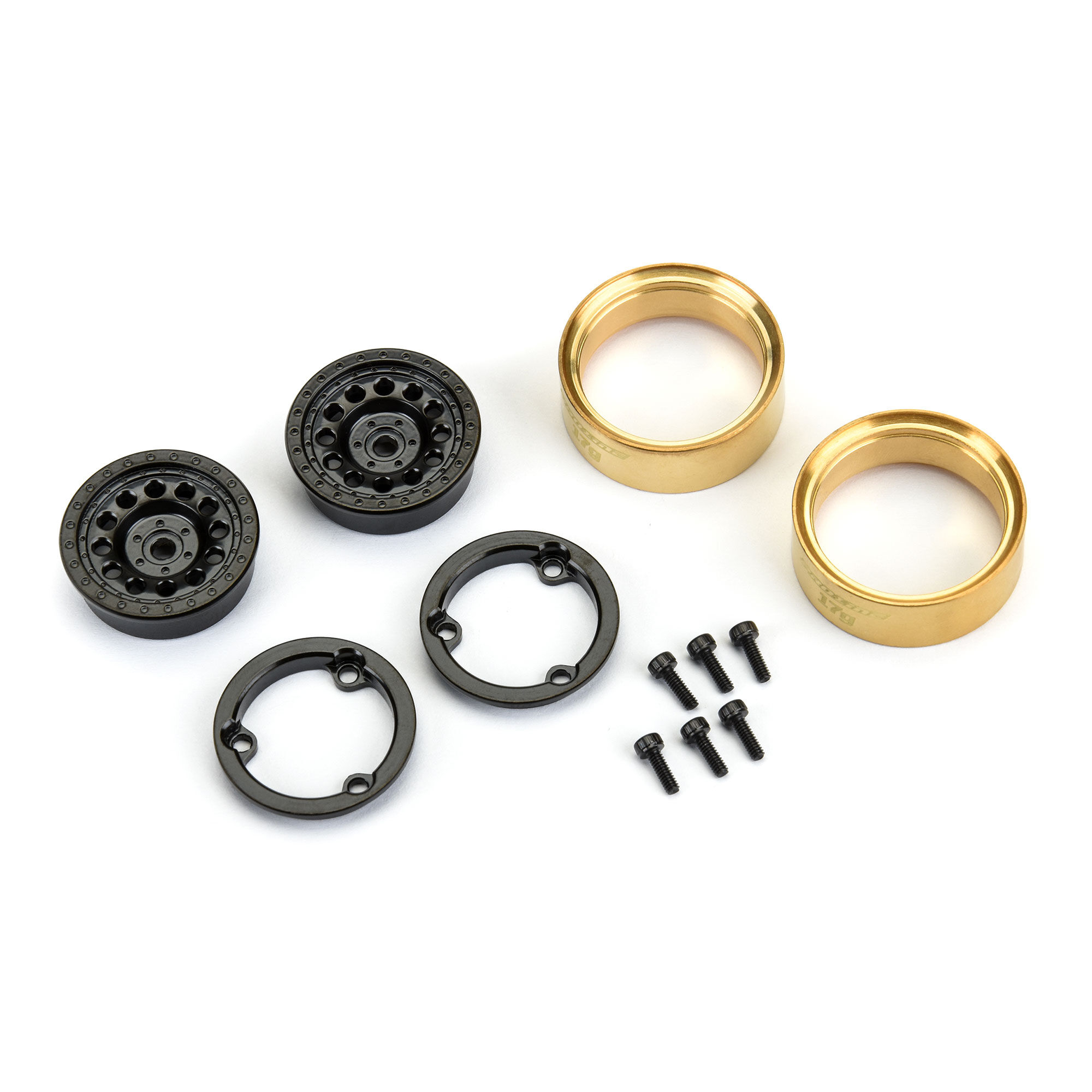 1/24 Rock Shooter Brass F/R 1.0" 7mm Crawler Wheels (2) Blac-3