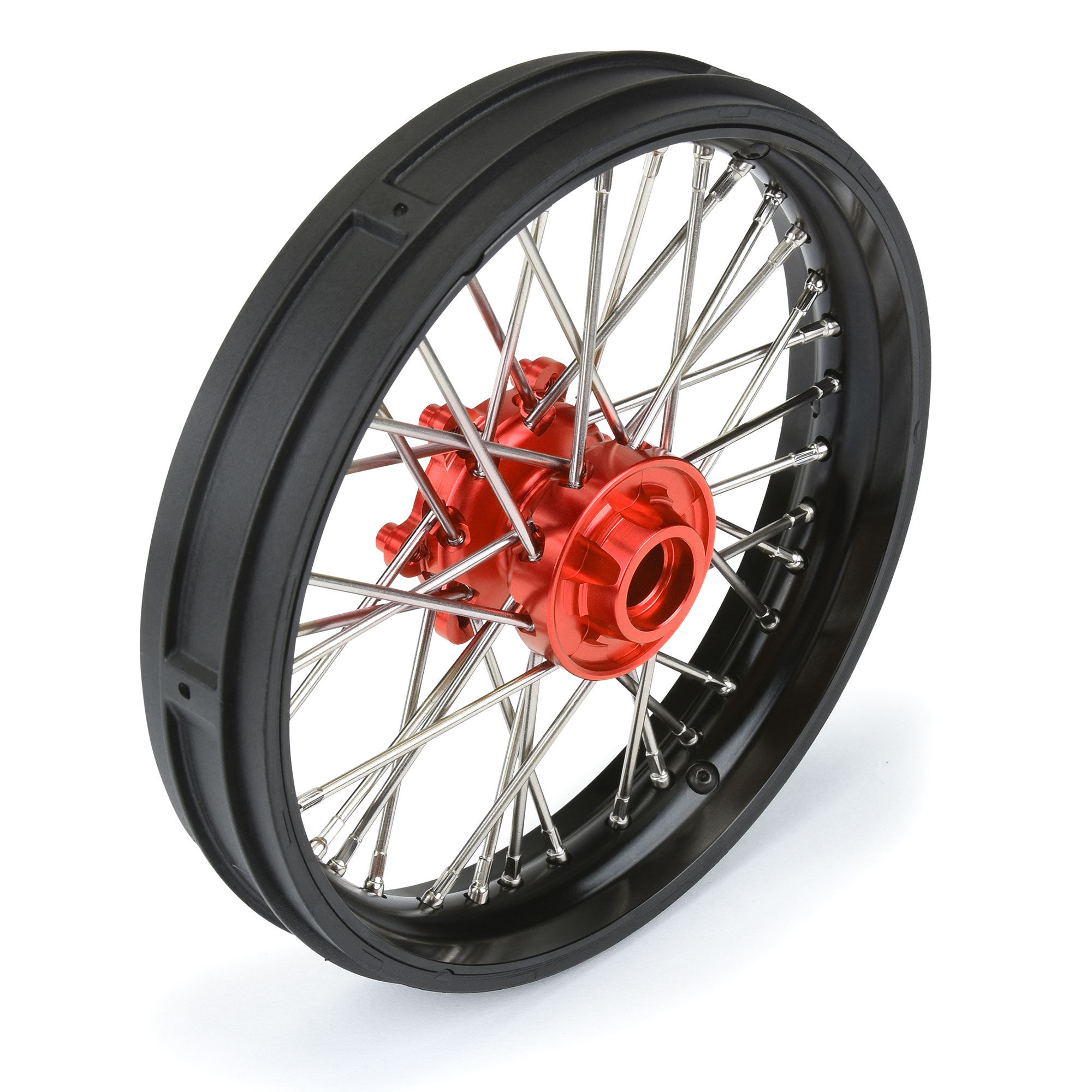 1/4 Pro-Spec Aluminum V2 Bead Front Wheel Black/Red (1): Pro-3