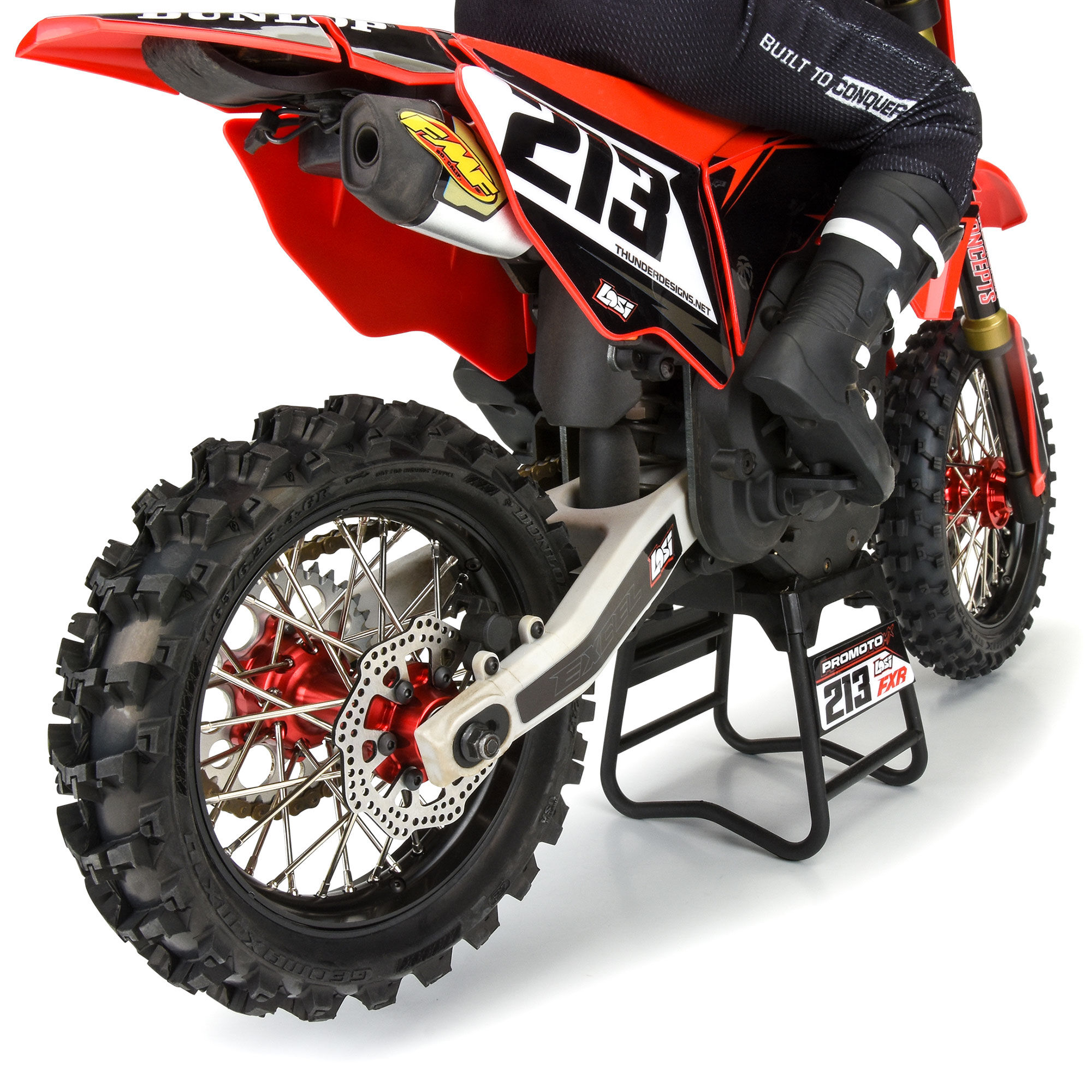 1/4 Pro-Spec Aluminum V2 Bead Rear Wheel Black/Red (1): Prom-5