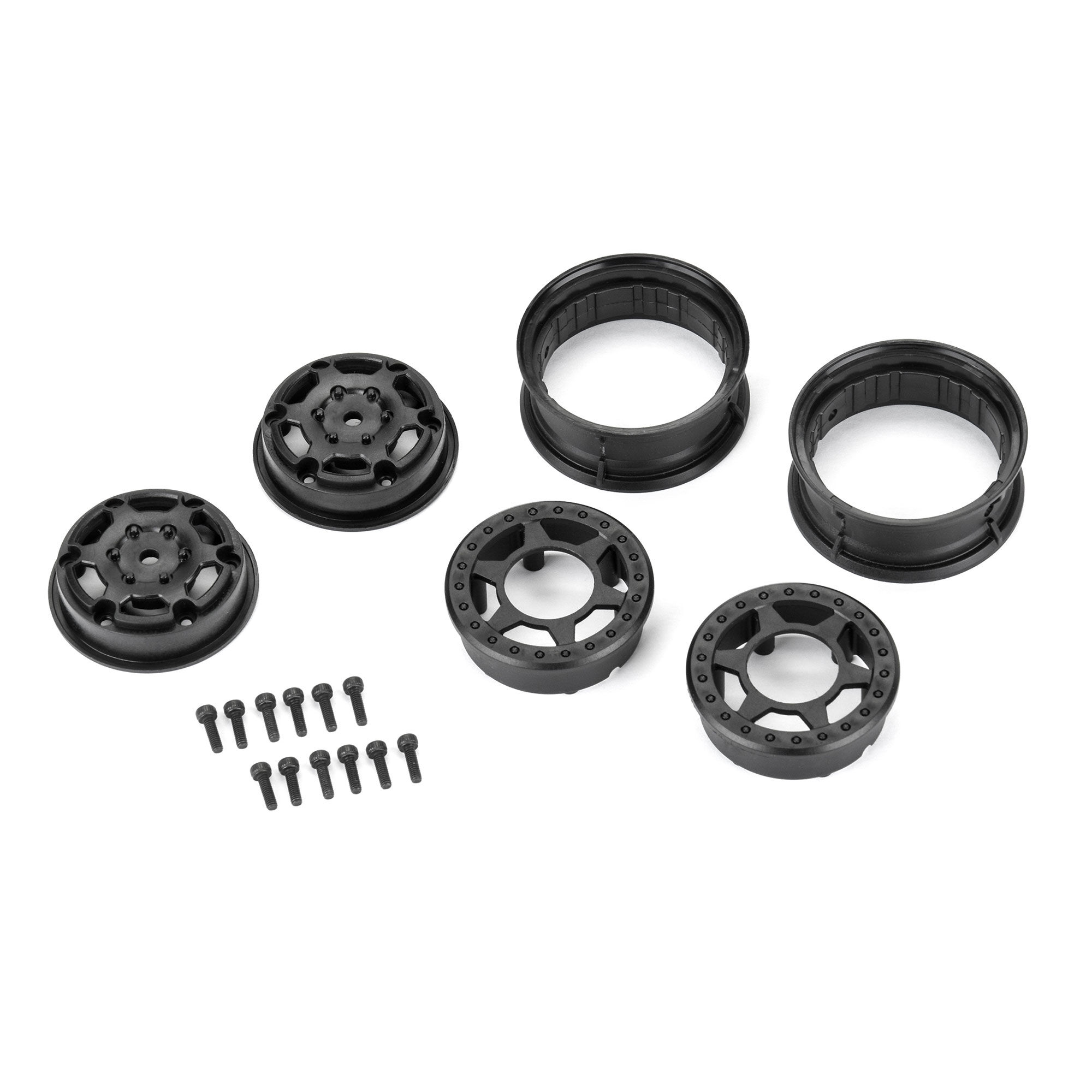 1/10 Holcomb F/R 1.55" 12mm Crawler Bead-Loc Wheels (2) Blac-3