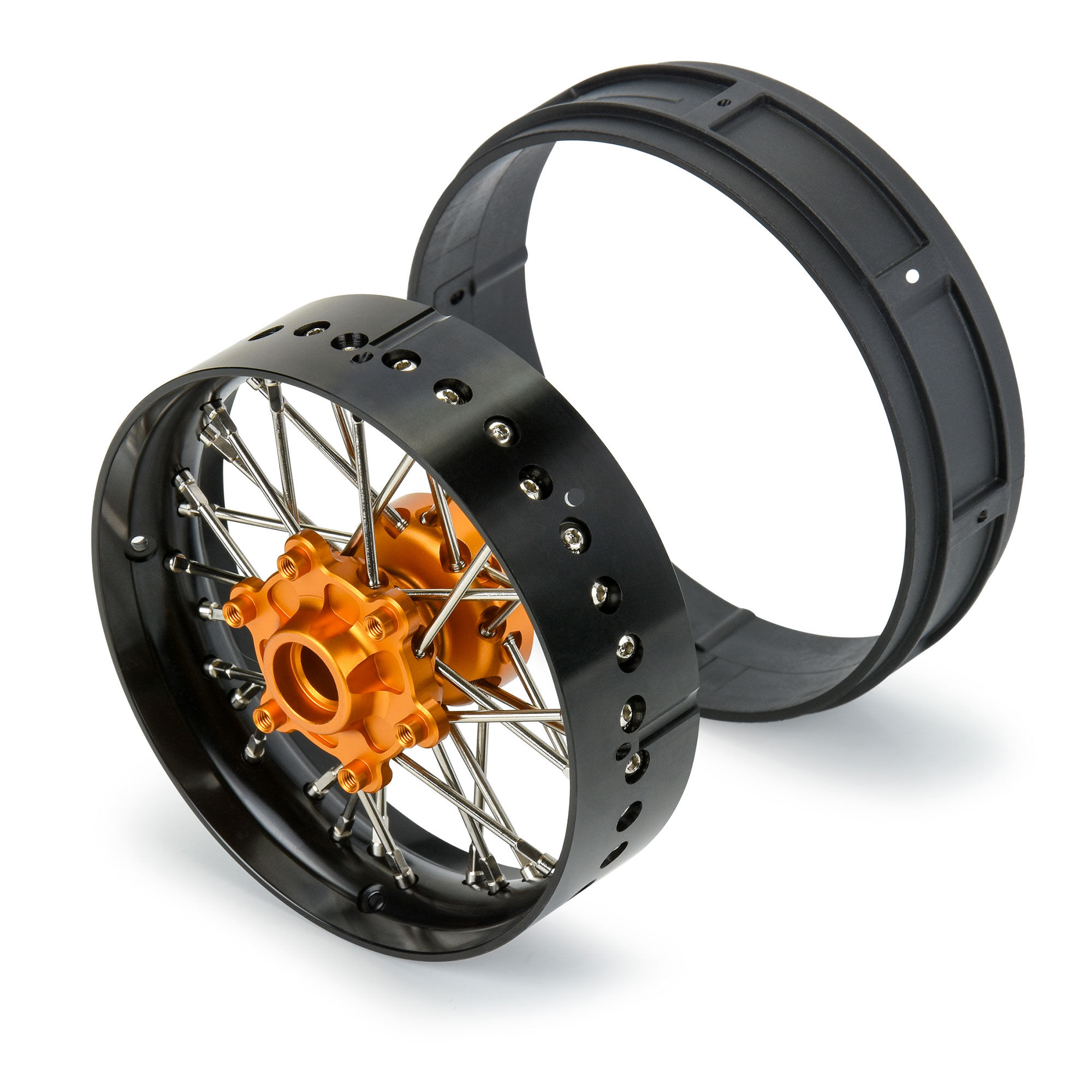 1/4 Pro-Spec Aluminum V2 Bead Front Wheel Black/Gold (1): Pr-5