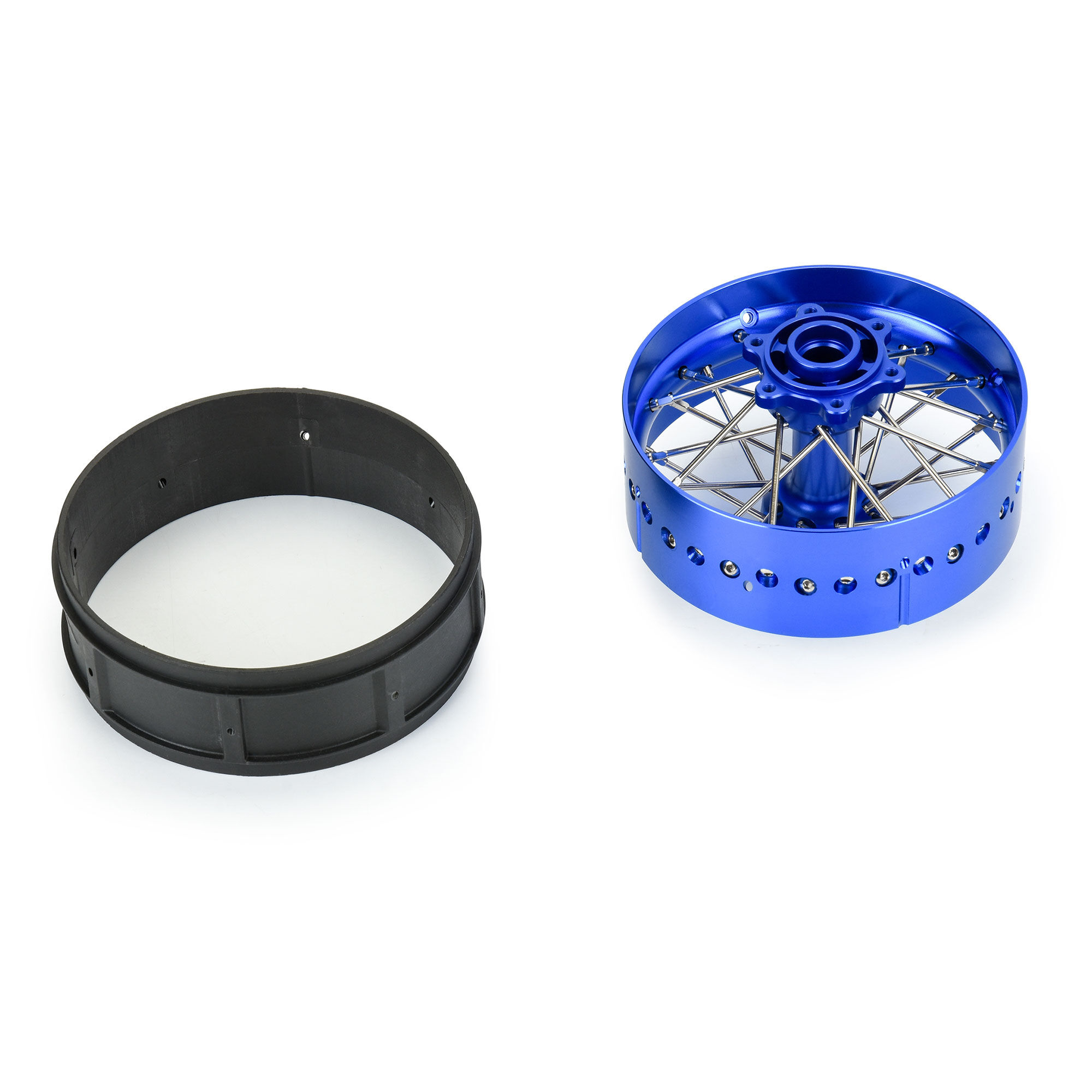 1/4 Pro-Spec Aluminum V2 Bead Rear Wheel Blue/Blue (1): Prom-5