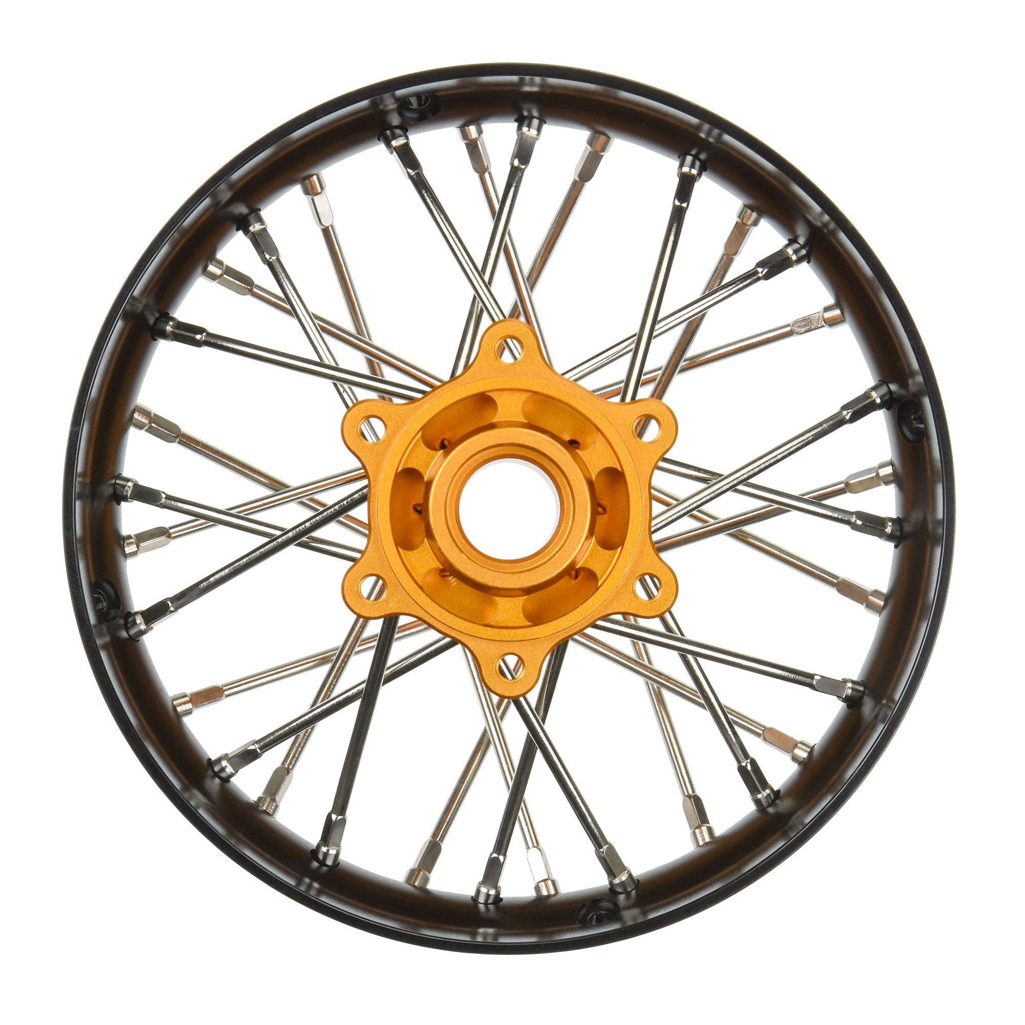 1/4 Pro-Spec Aluminum V2 Bead Rear Wheel Black/Gold (1): Pro