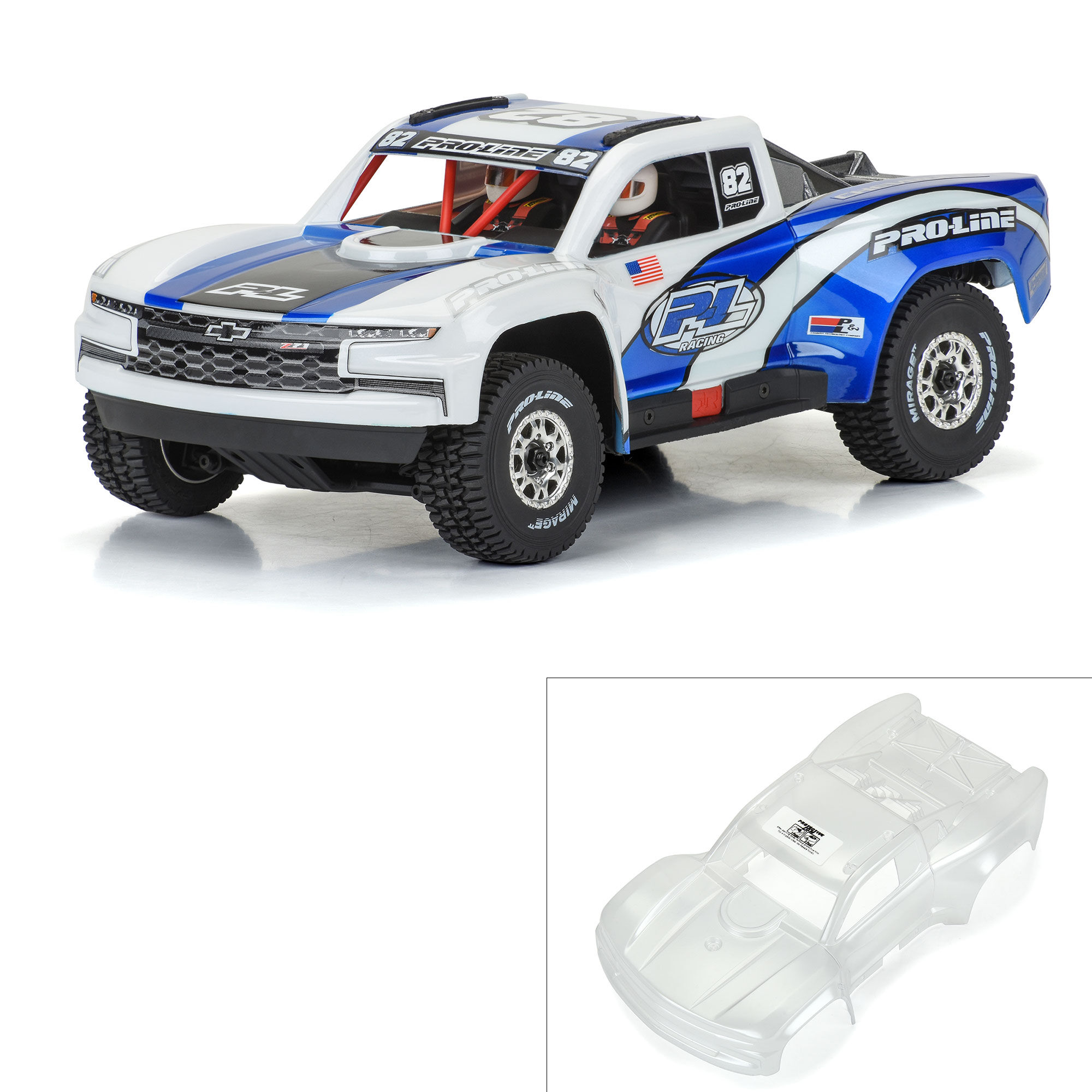 1/16 Pre-Cut 2019 Chevy Silverado Trophy Truck Clear Body: G