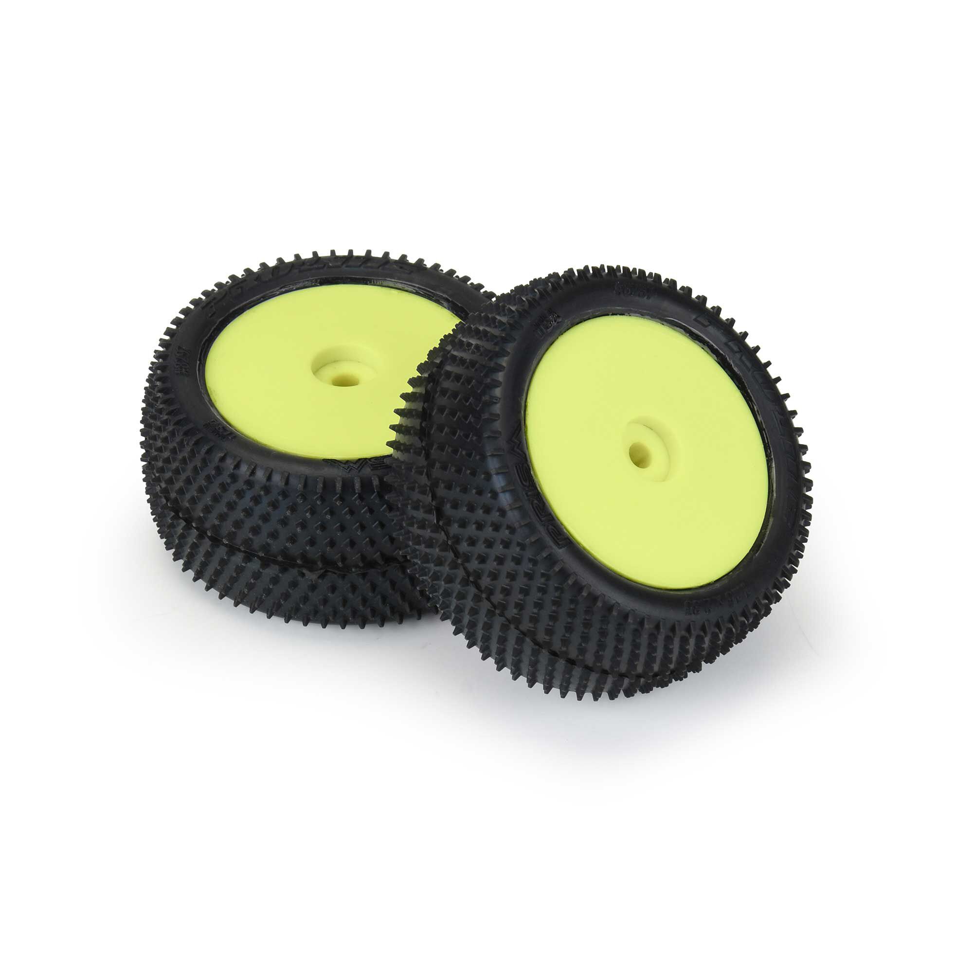 1/18 Prism Rear Carpet Mini-B Tires Mounted 8mm Yellow Wheel-3