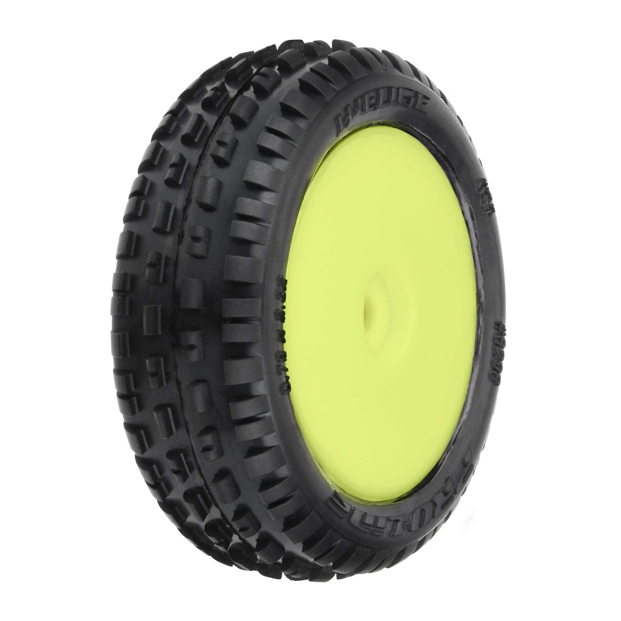 118-wedge-front-carpet-mini-b-tires-mounted-8mm-yellow-whee