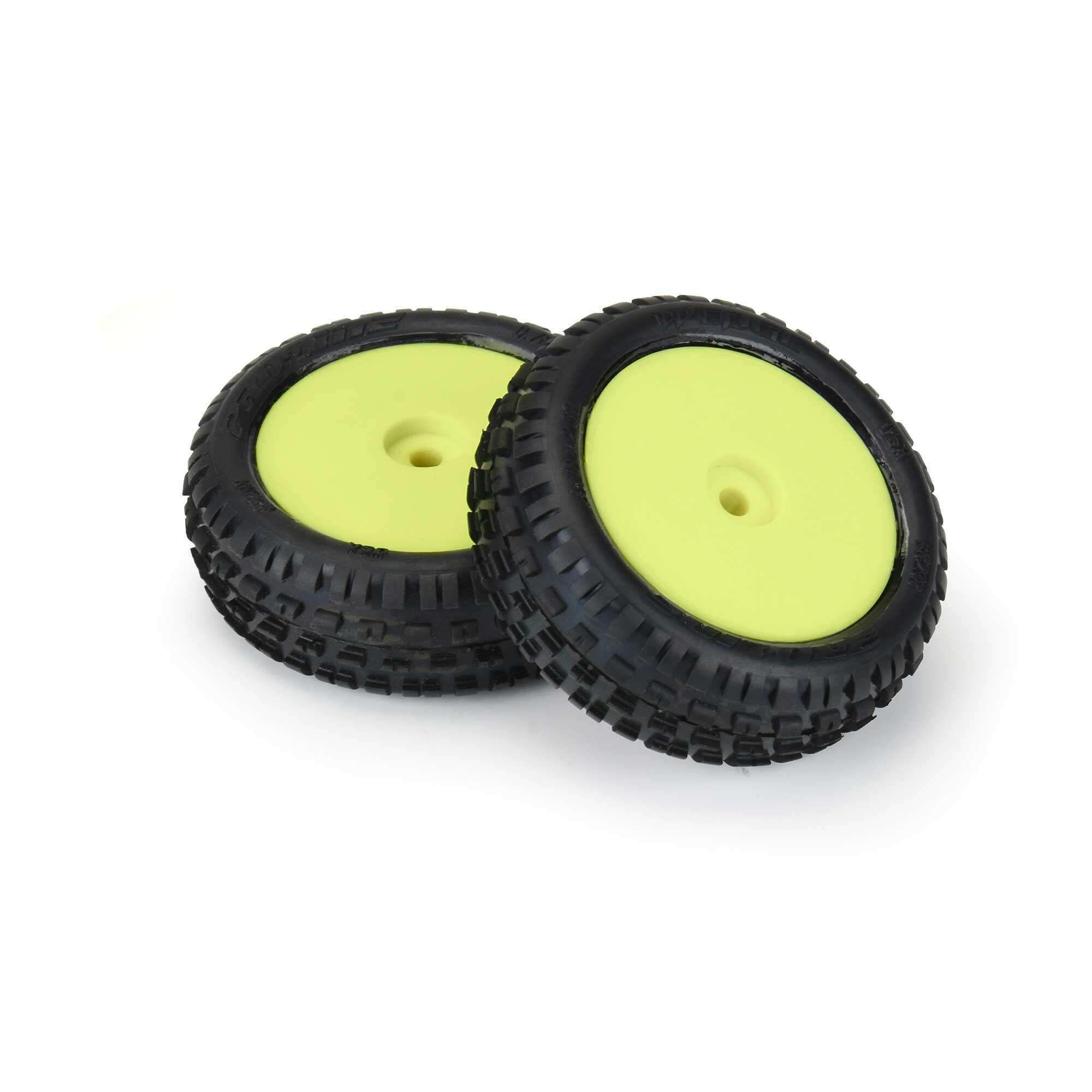 1/18 Wedge Front Carpet Mini-B Tires Mounted 8mm Yellow Whee-3