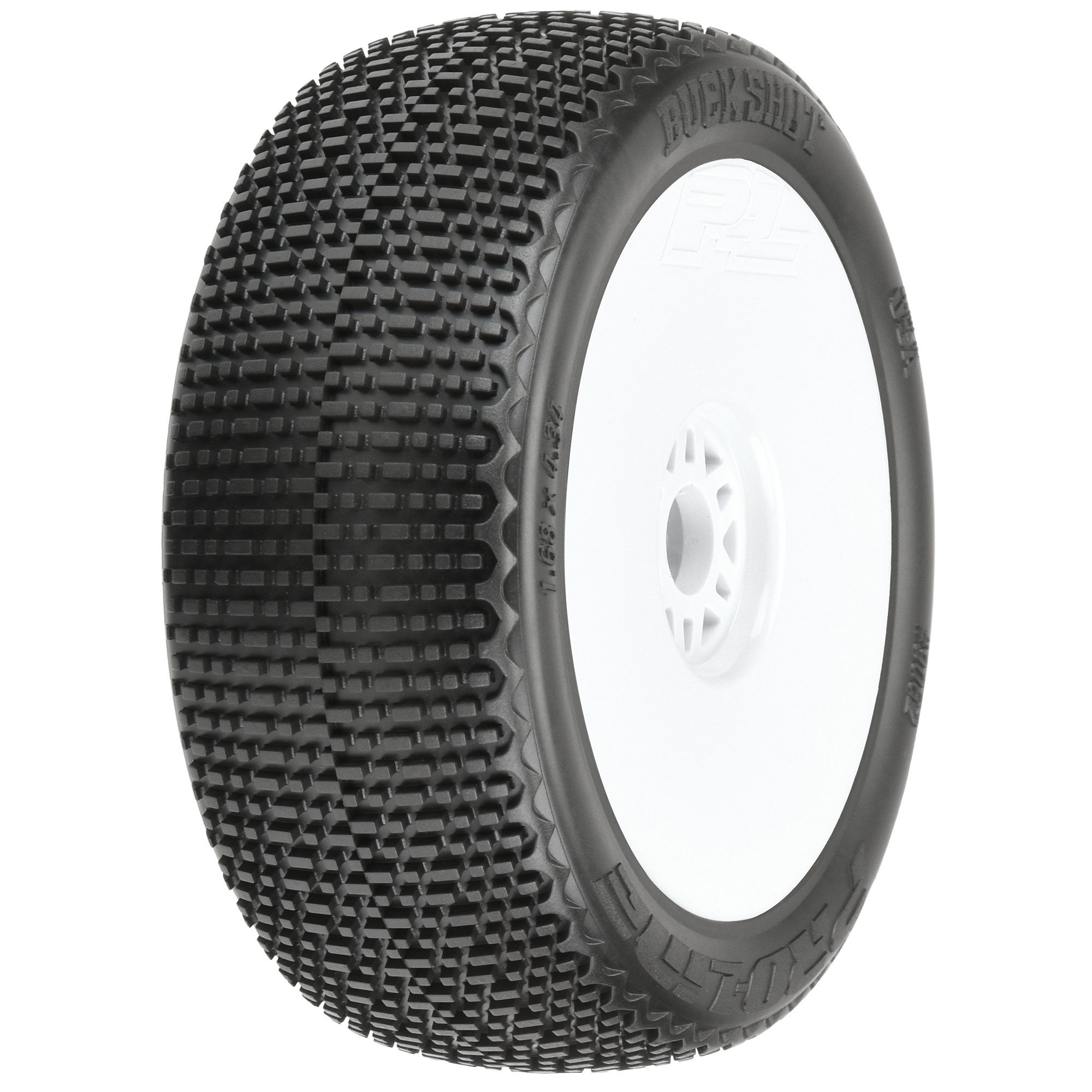 1/8 Buck Shot M3 Front/Rear Buggy Tires Mounted 17mm White (