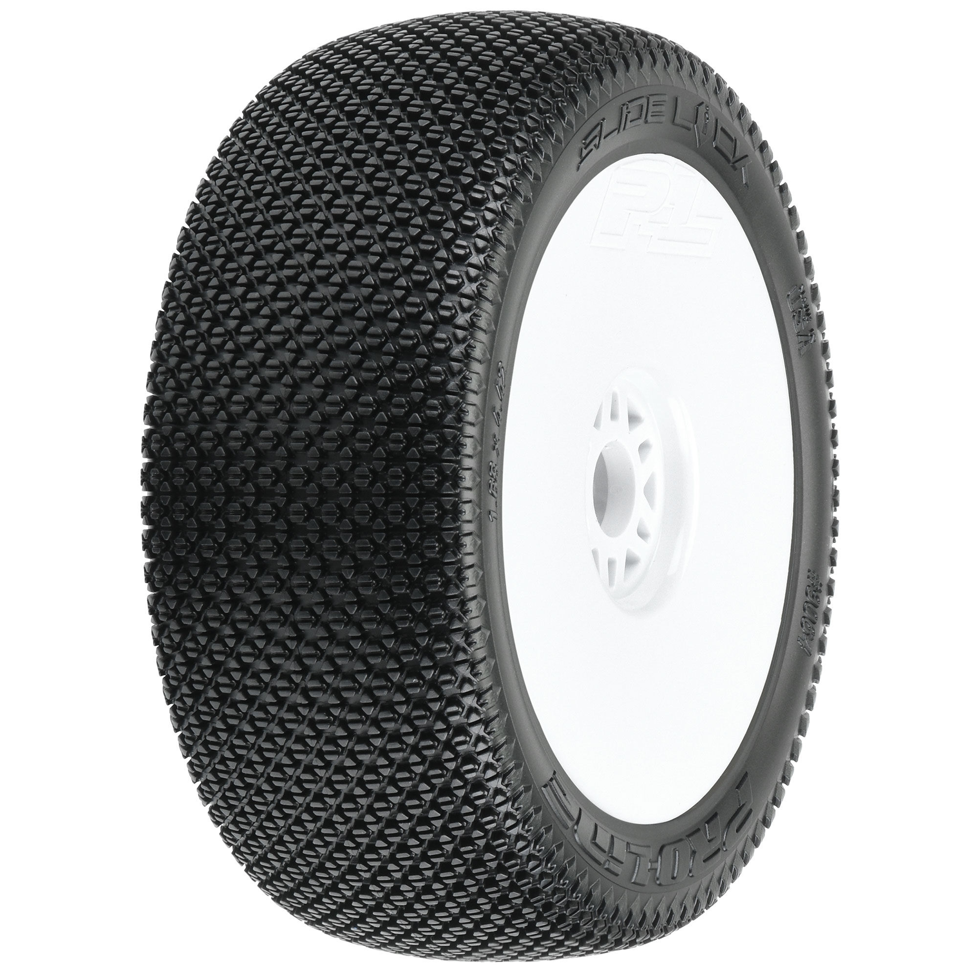 1/8 Slide Lock S3 Front/Rear Buggy Tires Mounted 17mm White