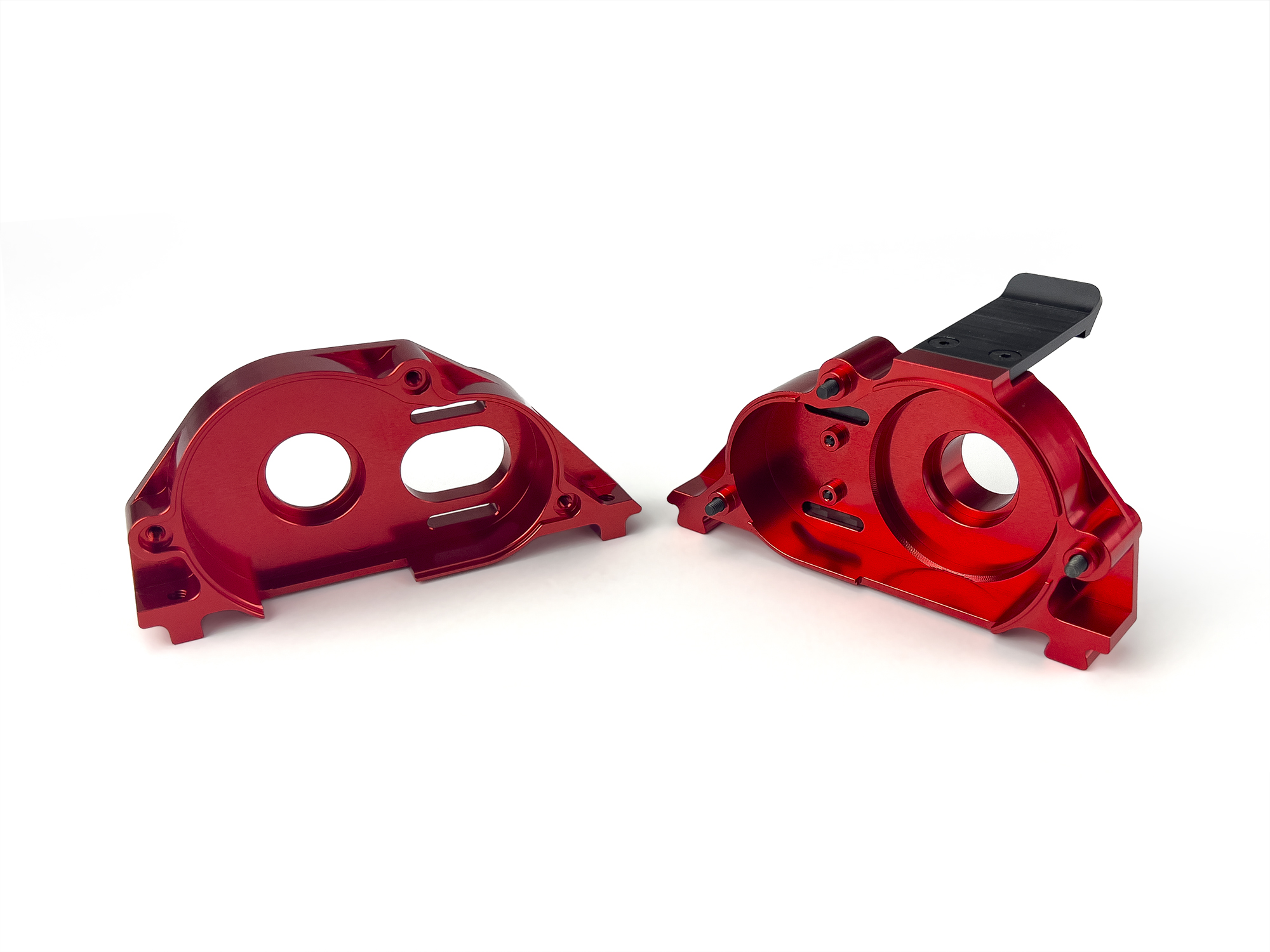 Motor Mount & Gearbox Case, Red Aluminum, 4S-4